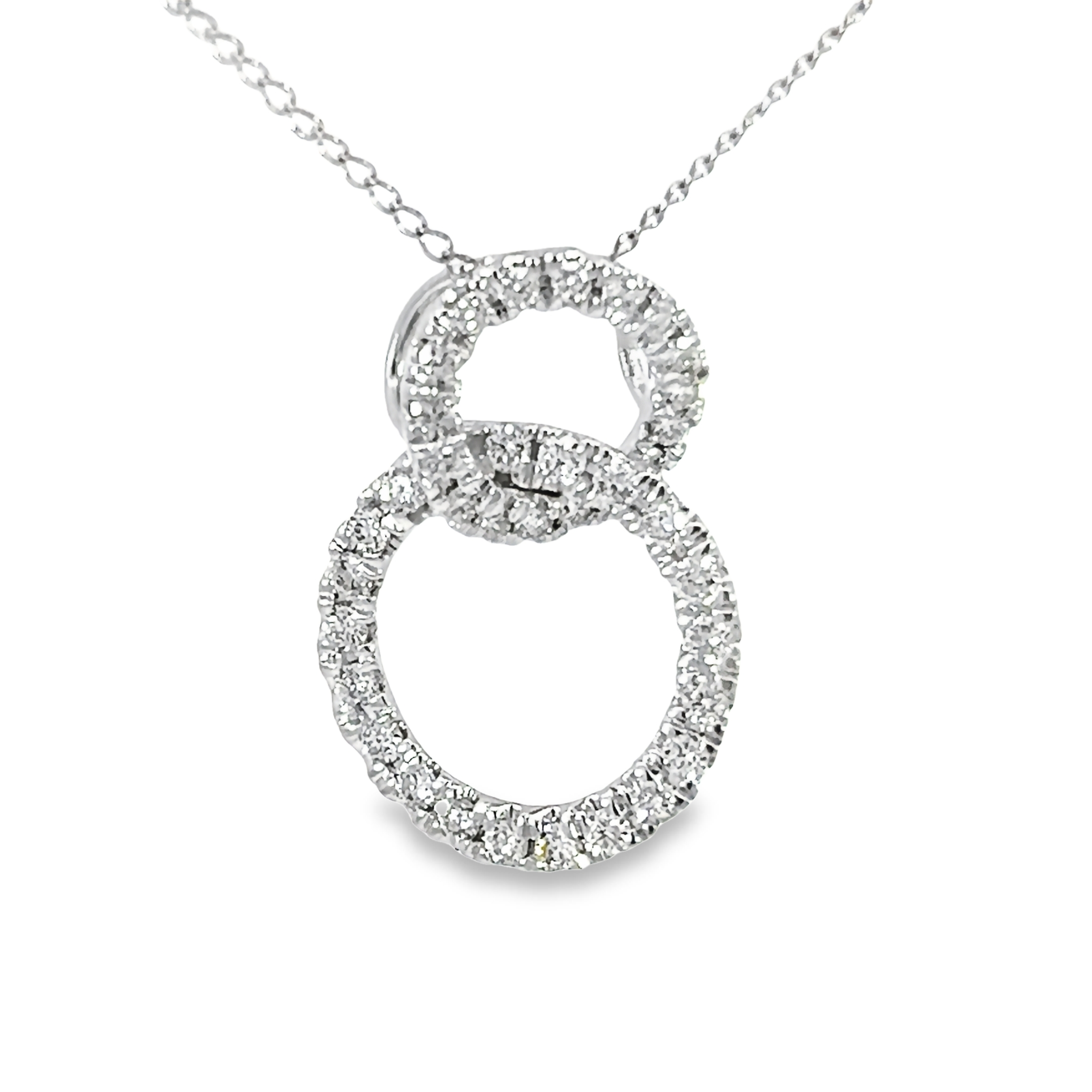 14k White Gold Diamond Free Form Necklace