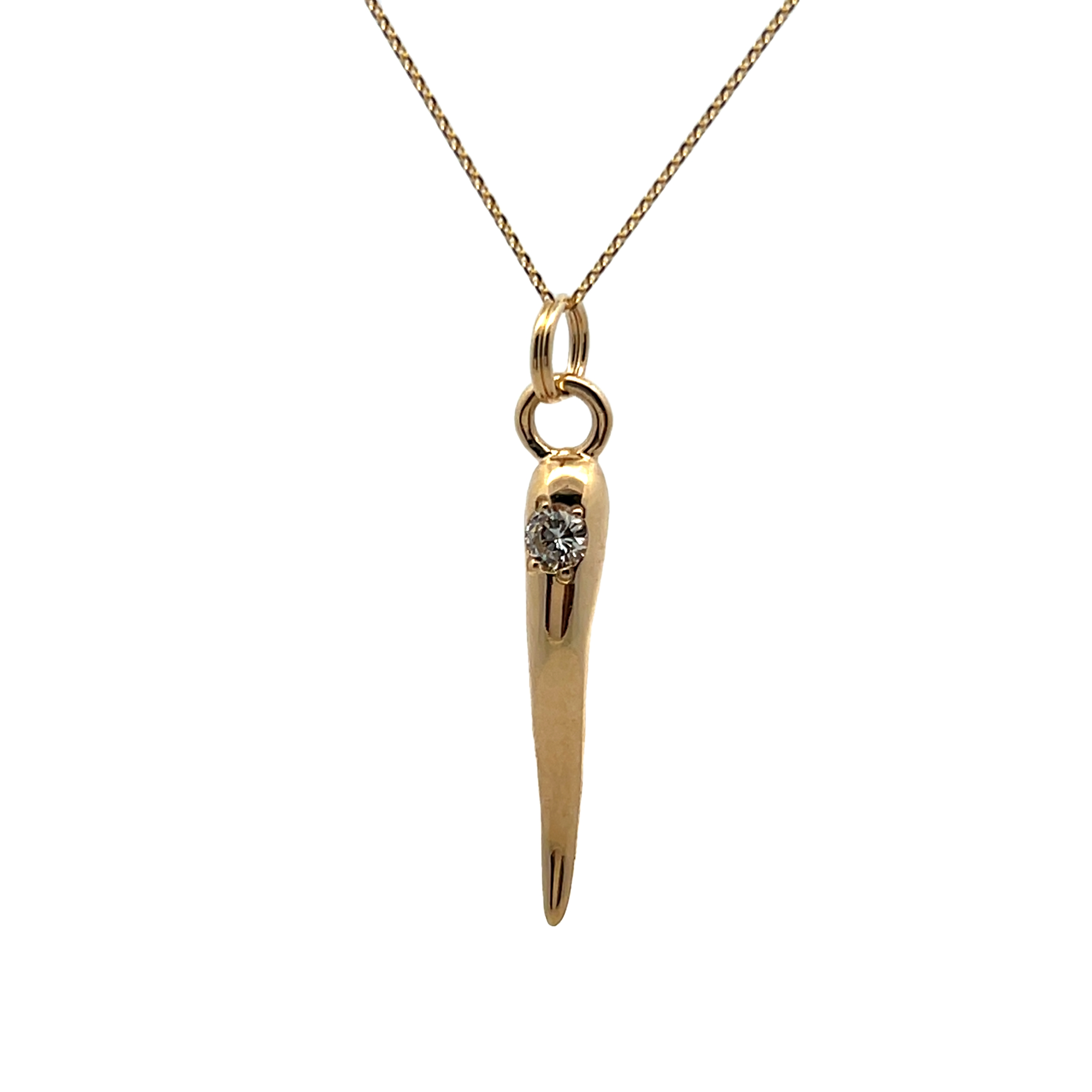 14k Yellow Gold Italian Horn Pendant