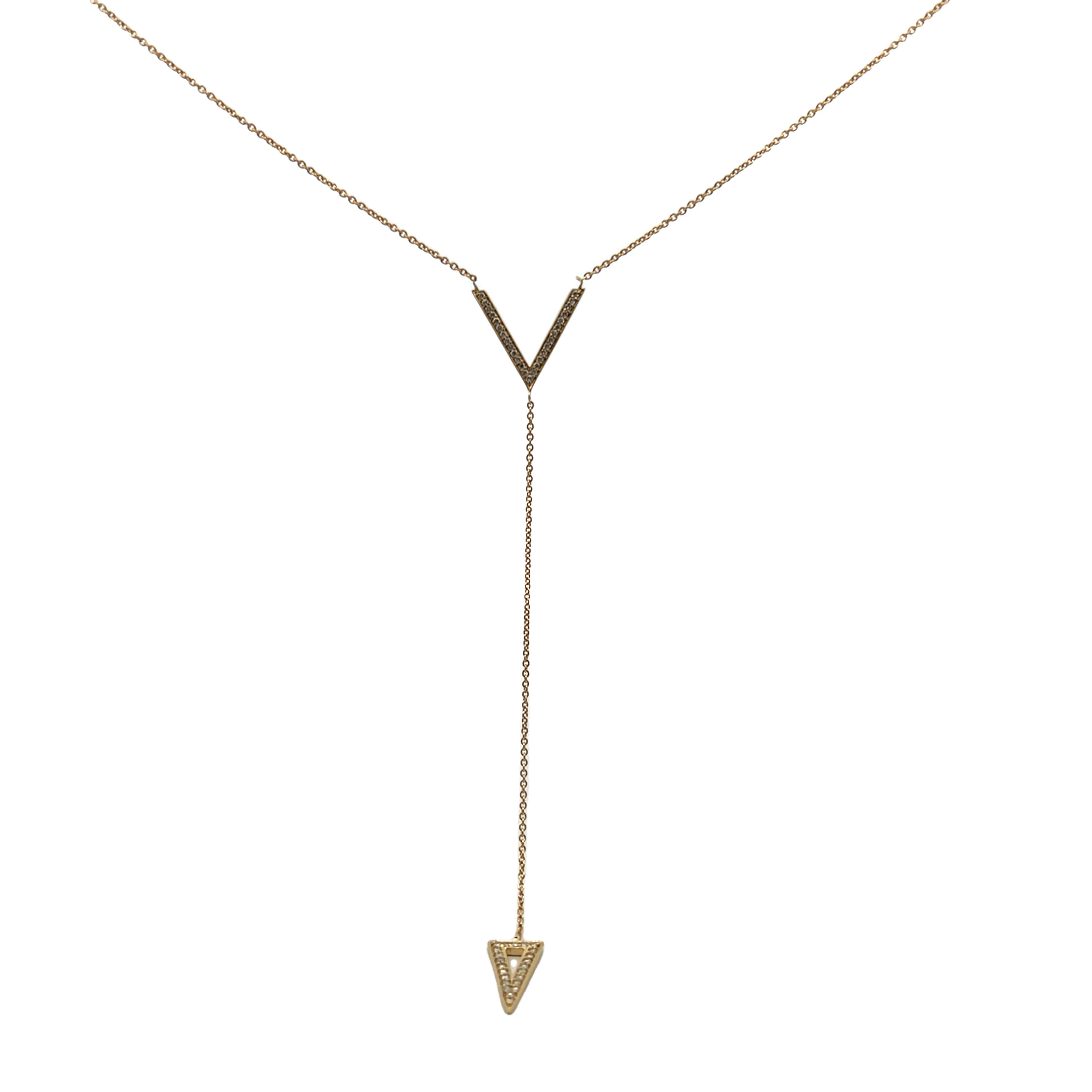 14k Yellow Gold Diamond Pendant Necklace