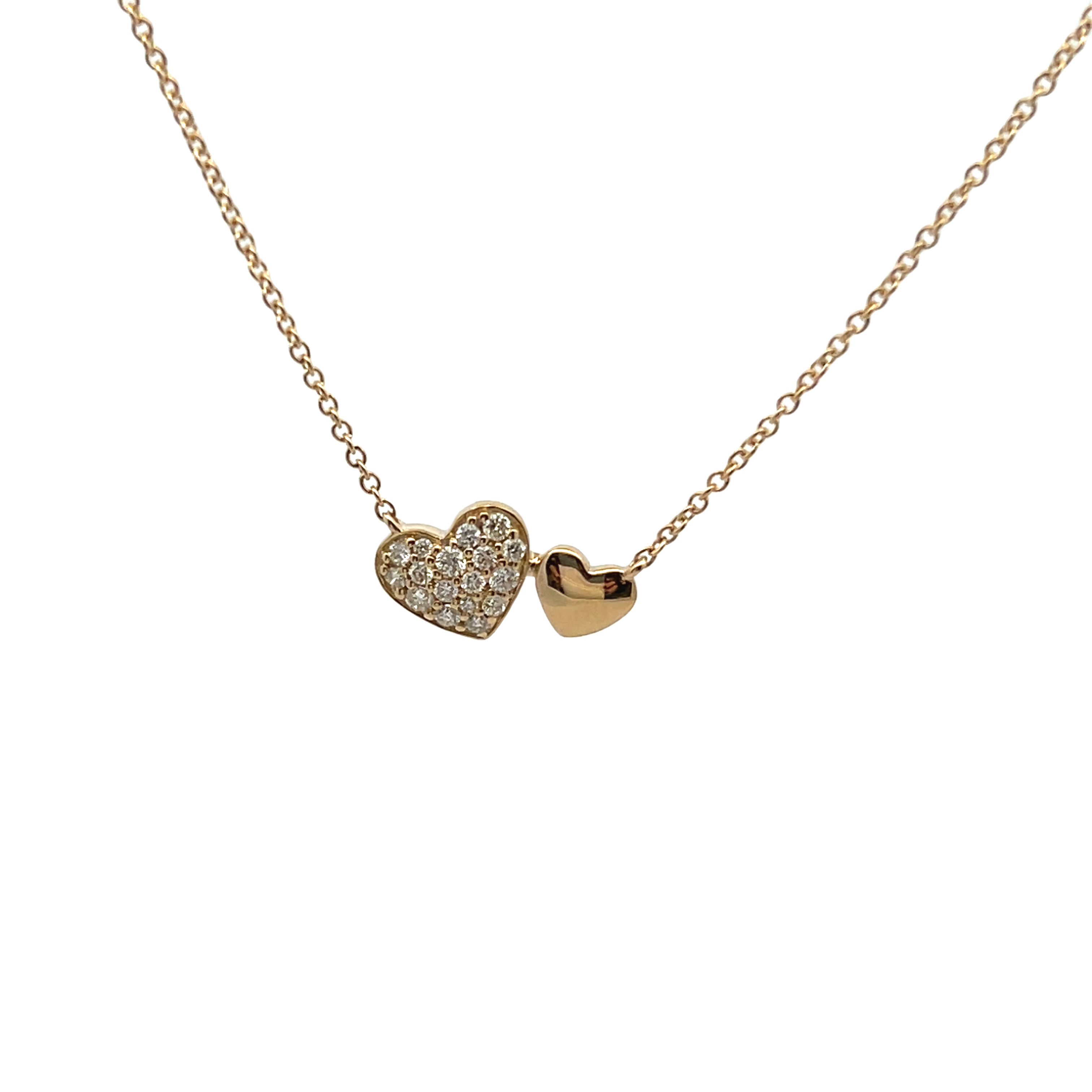 14k Yellow Gold Double-heart Necklace