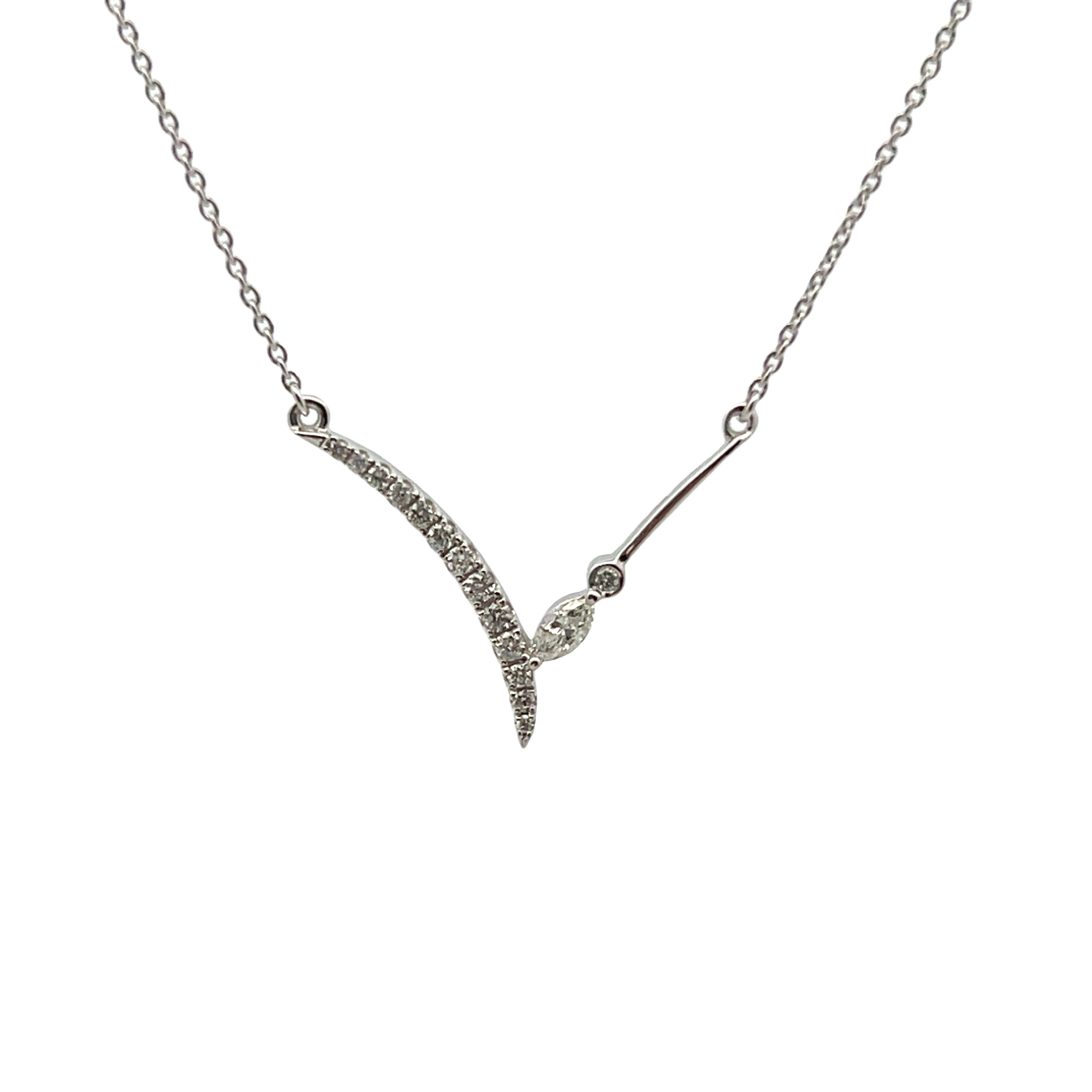 14k White Gold Diamond Necklace