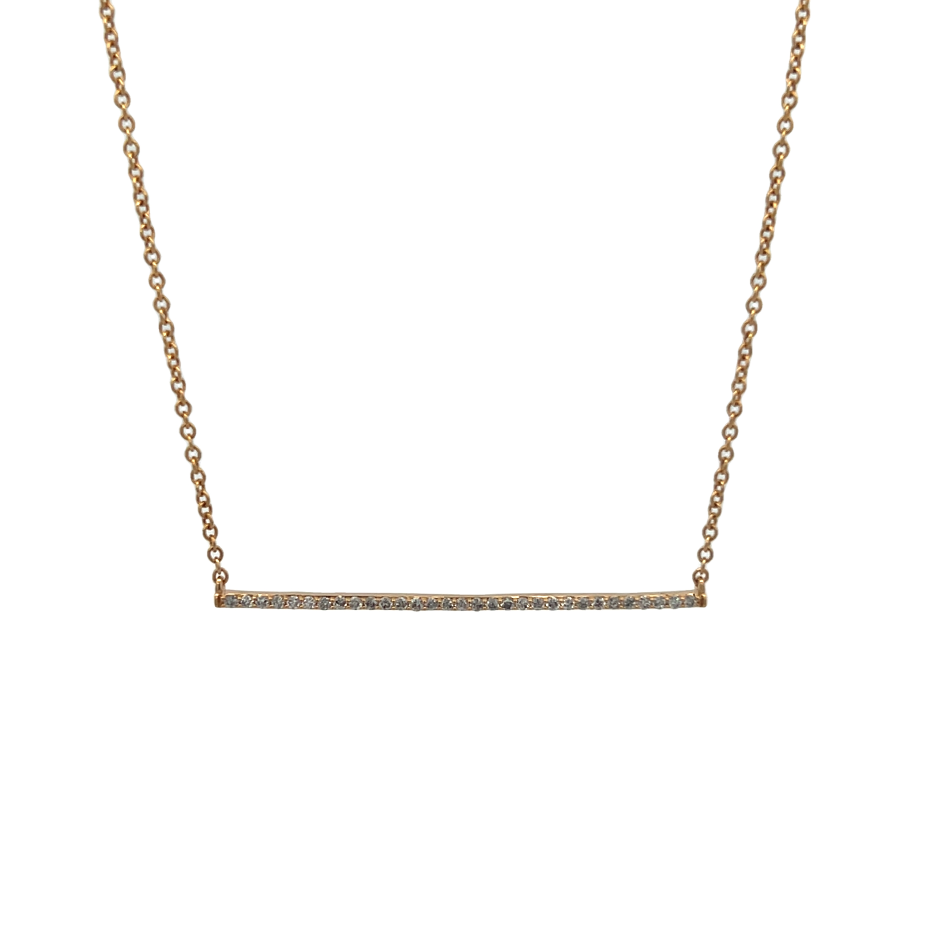 14k Yellow Gold Diamond Bar Necklace