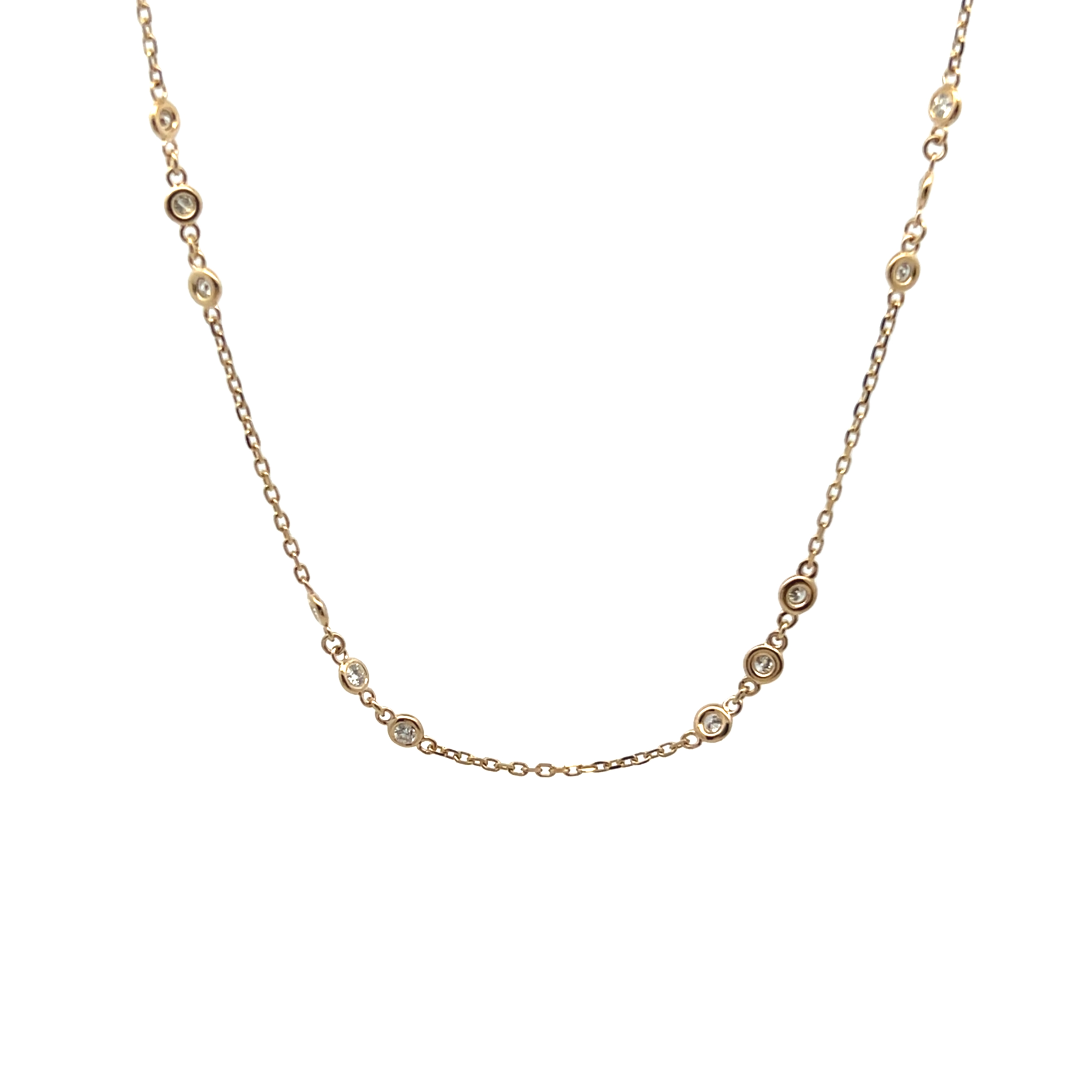 14k Yellow Gold Diamonds By The Yard Necklace