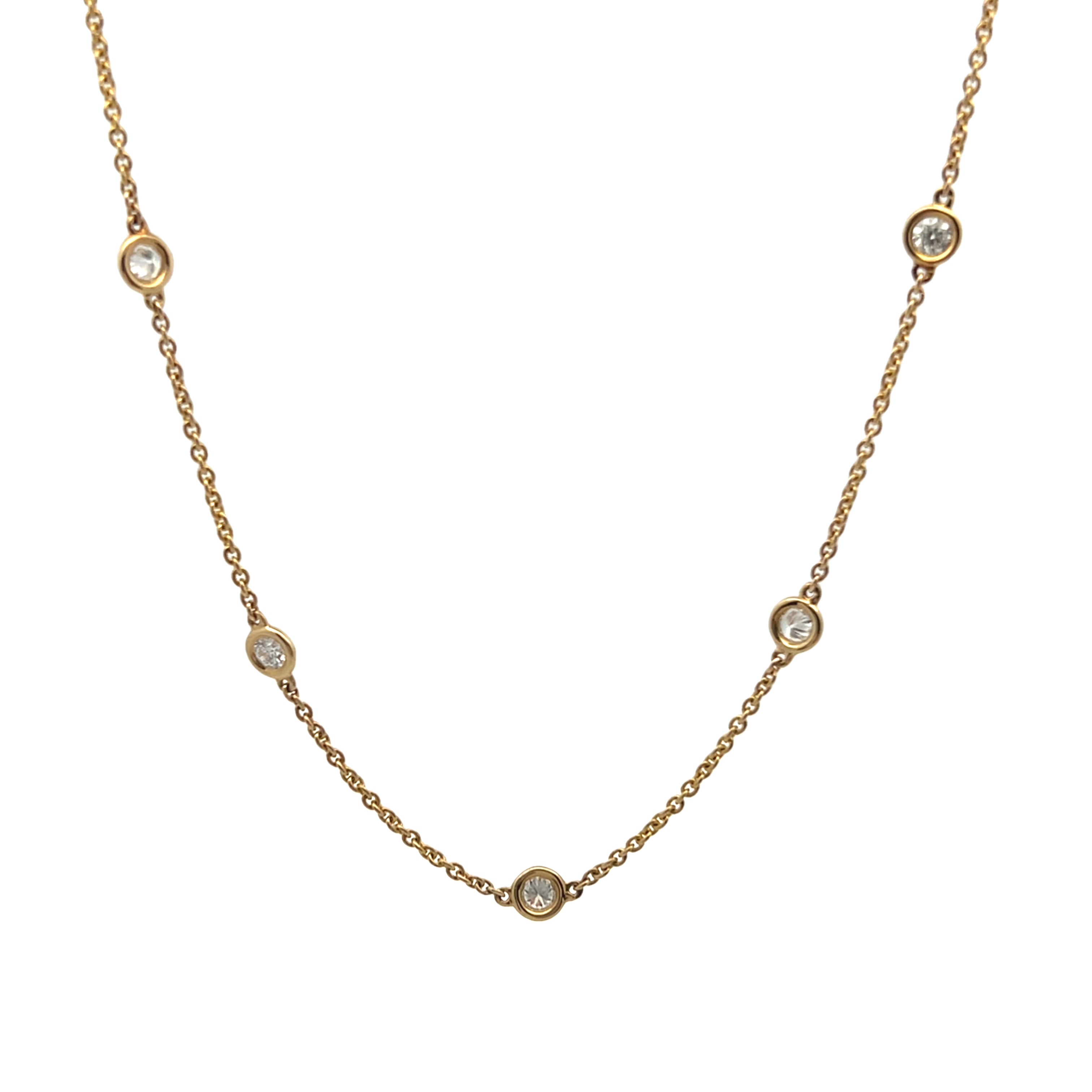 14k Yellow Gold Diamonds By The Yard Necklace