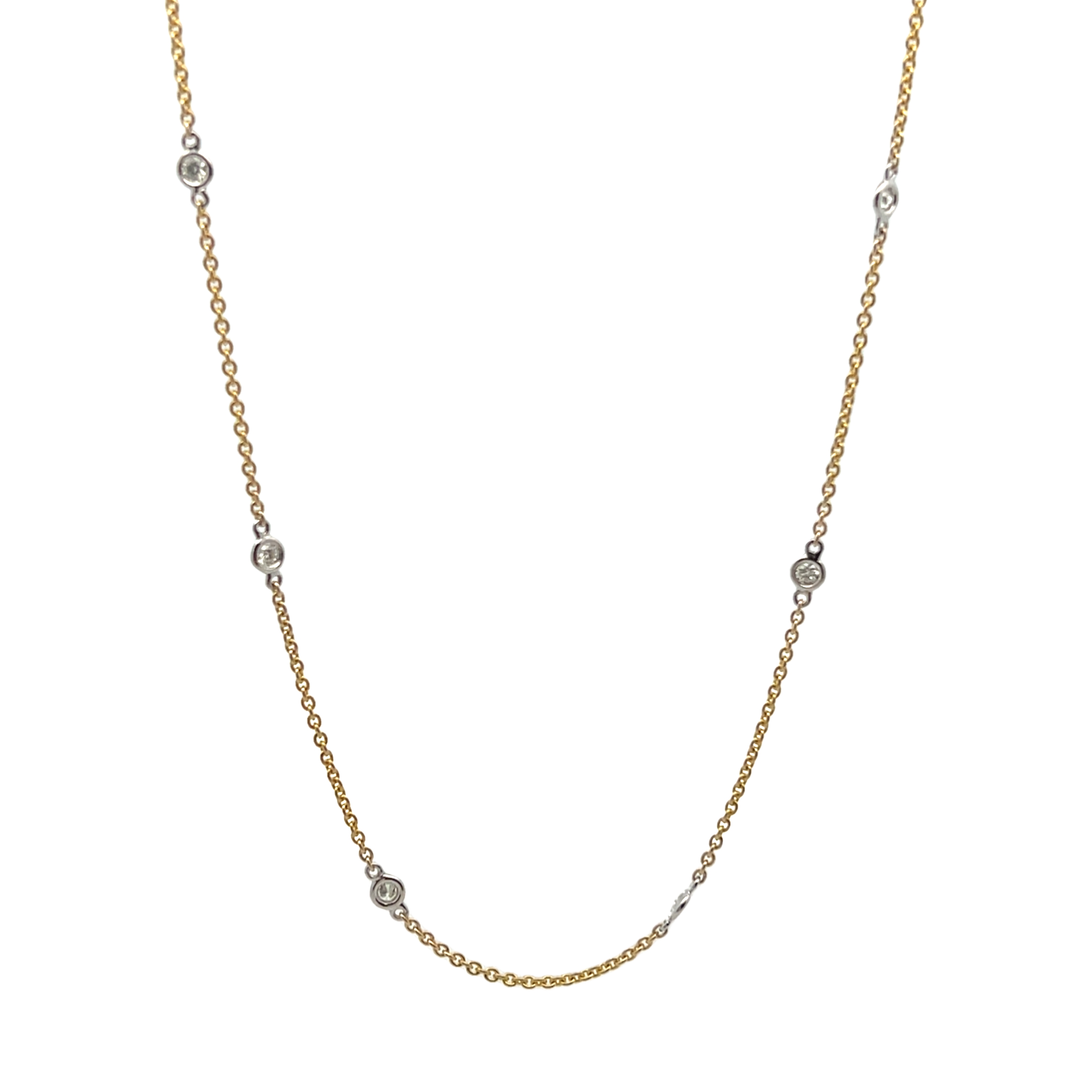 14k Yellow Gold Diamonds By The Yard Necklace