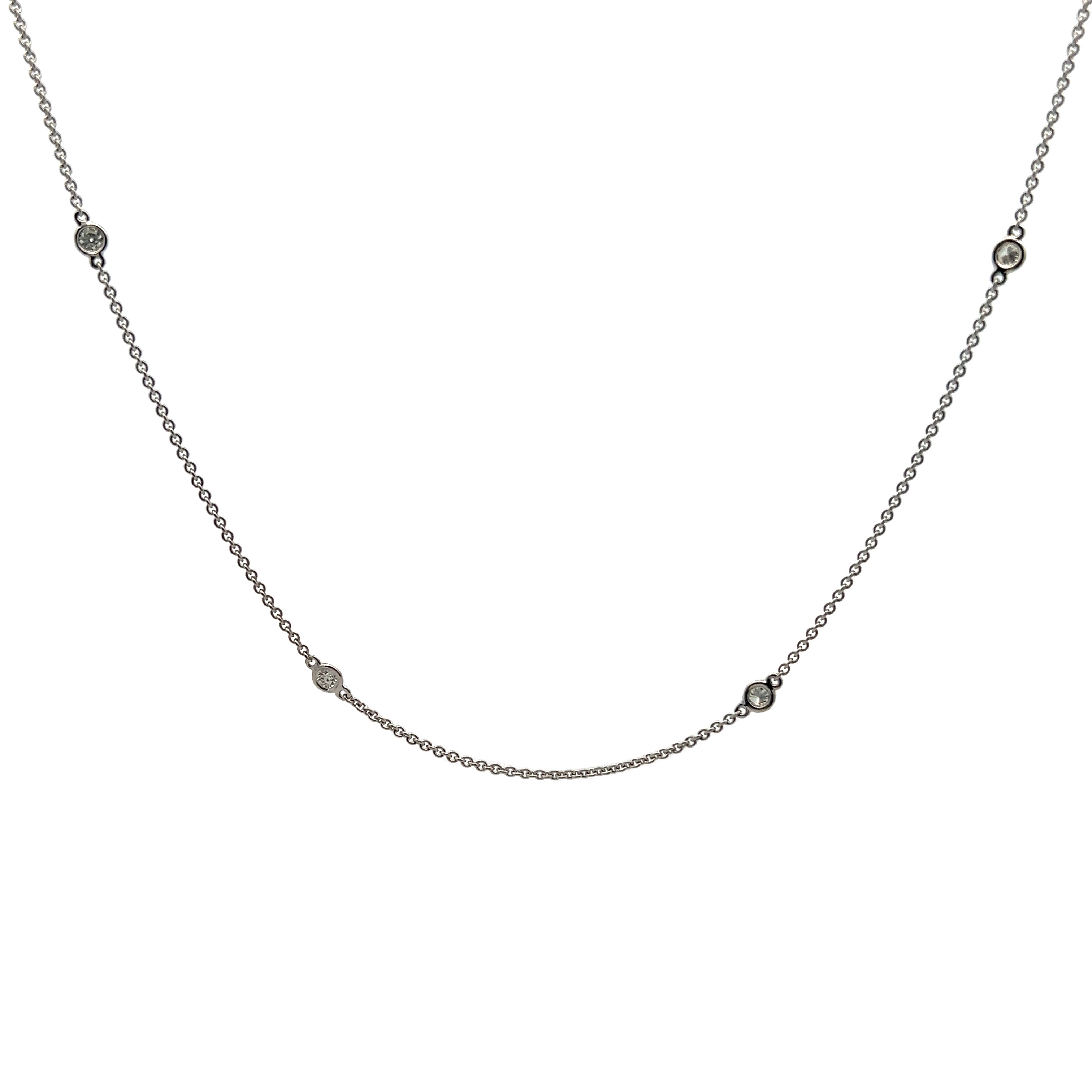 14k White Gold Diamonds By The Yard Necklace