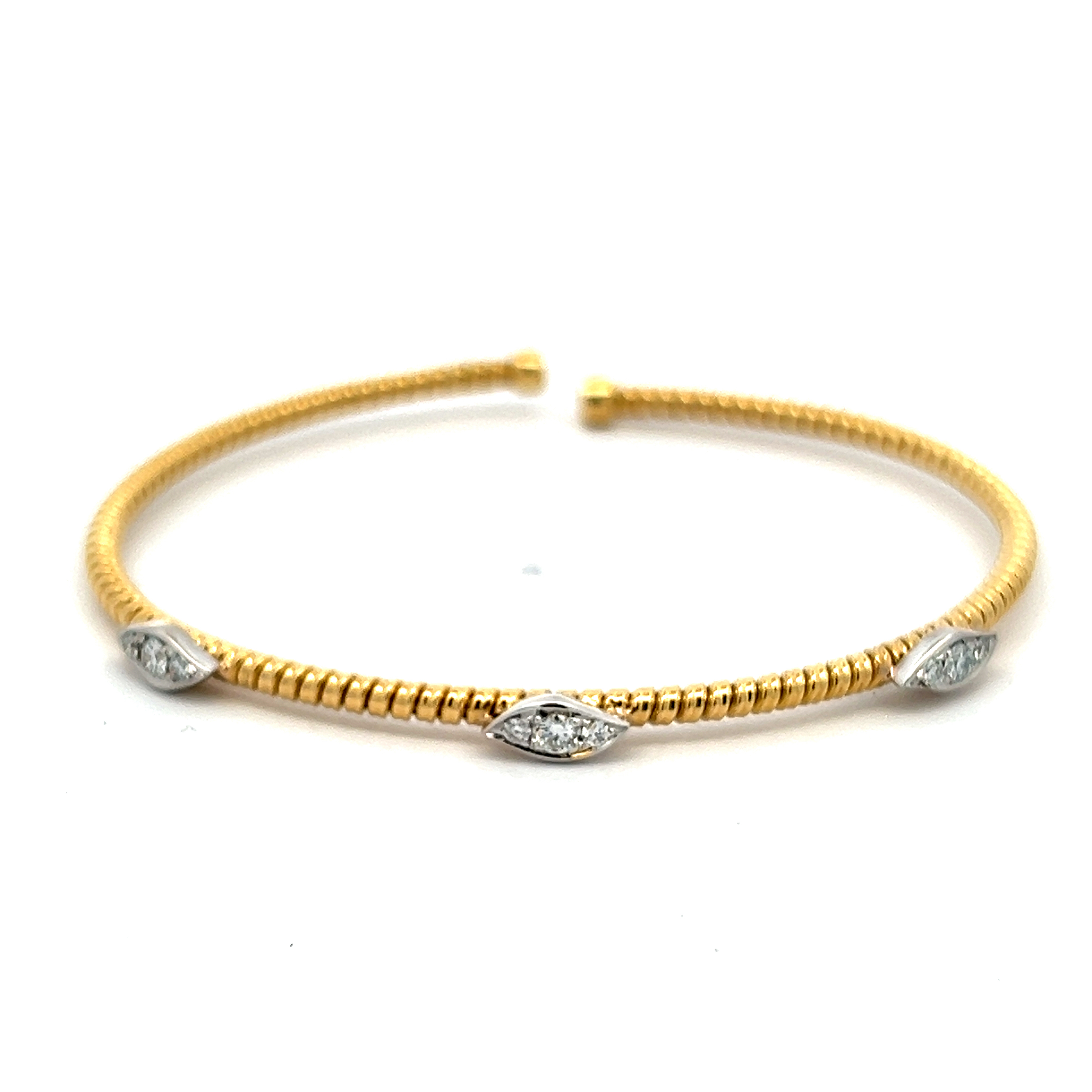 18k Yellow Gold Diamond Bangle Bracelet