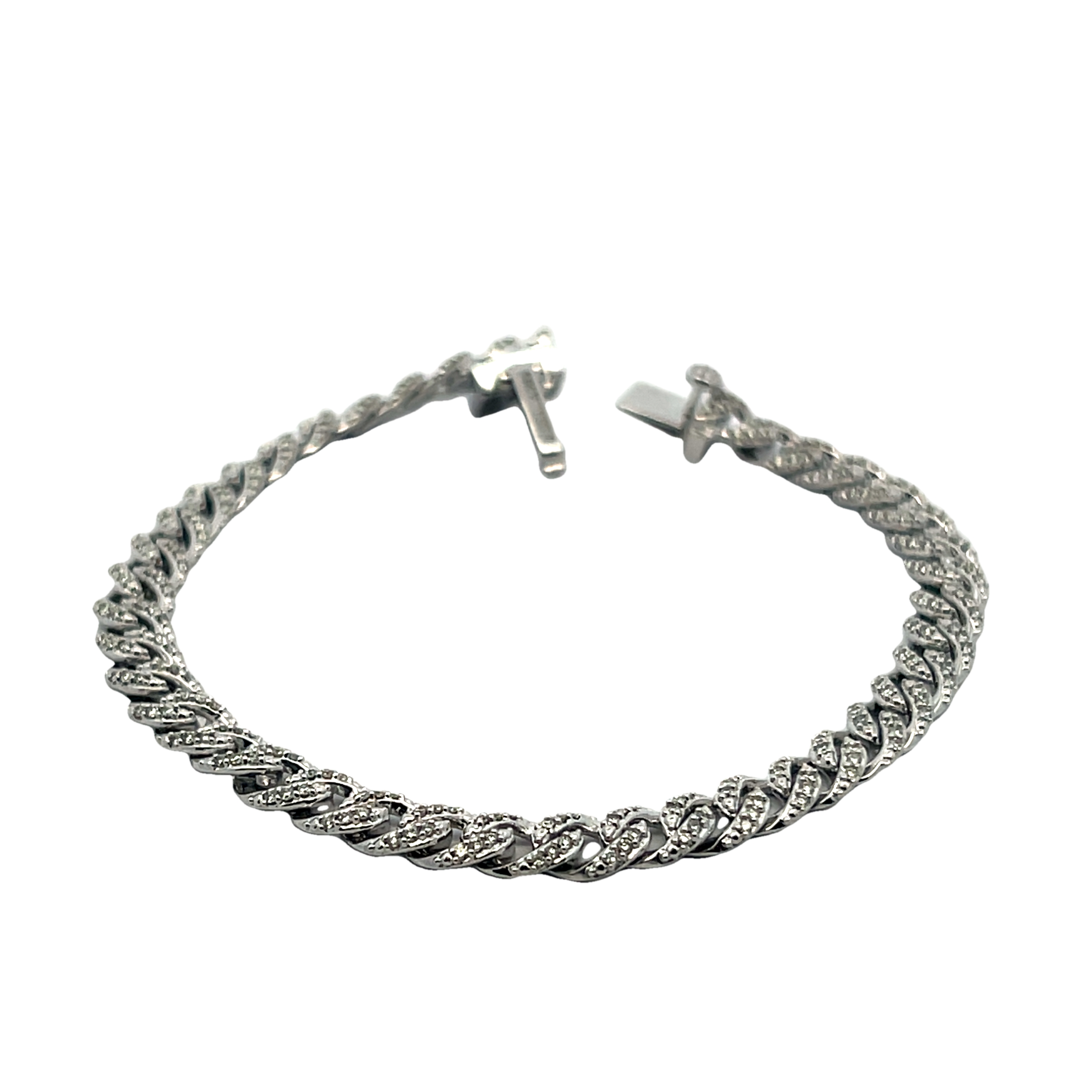 14k White Gold Diamond Bracelet