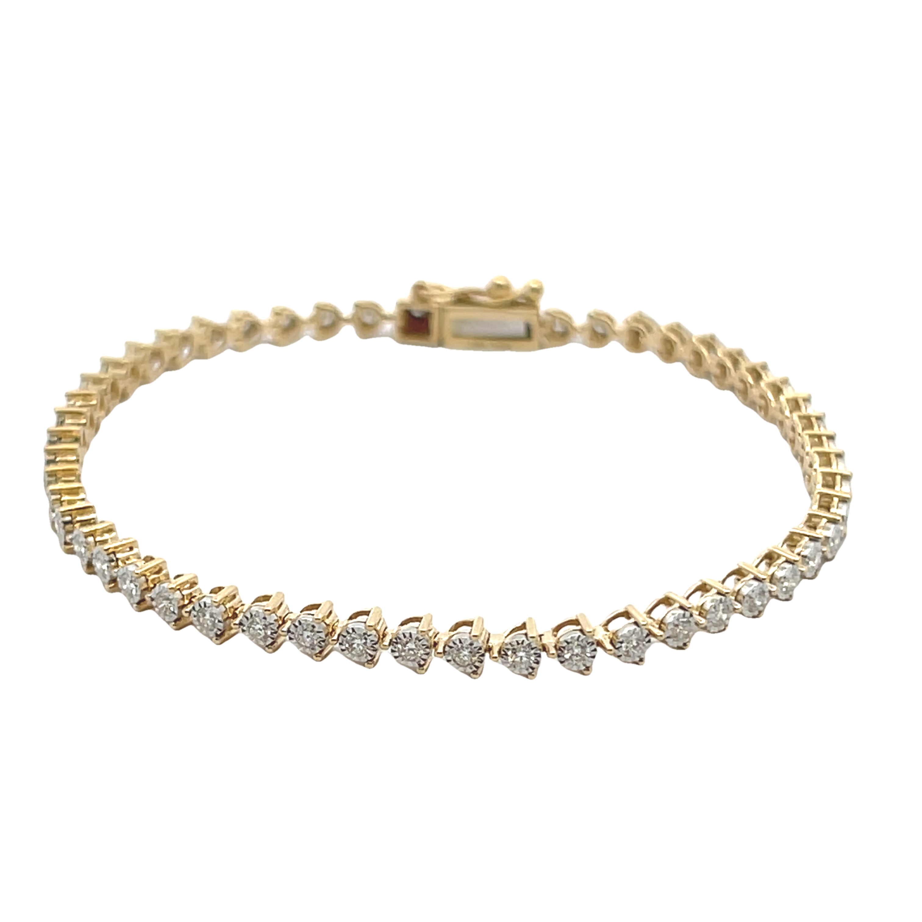 14k Yellow Gold Diamond Line Bracelet