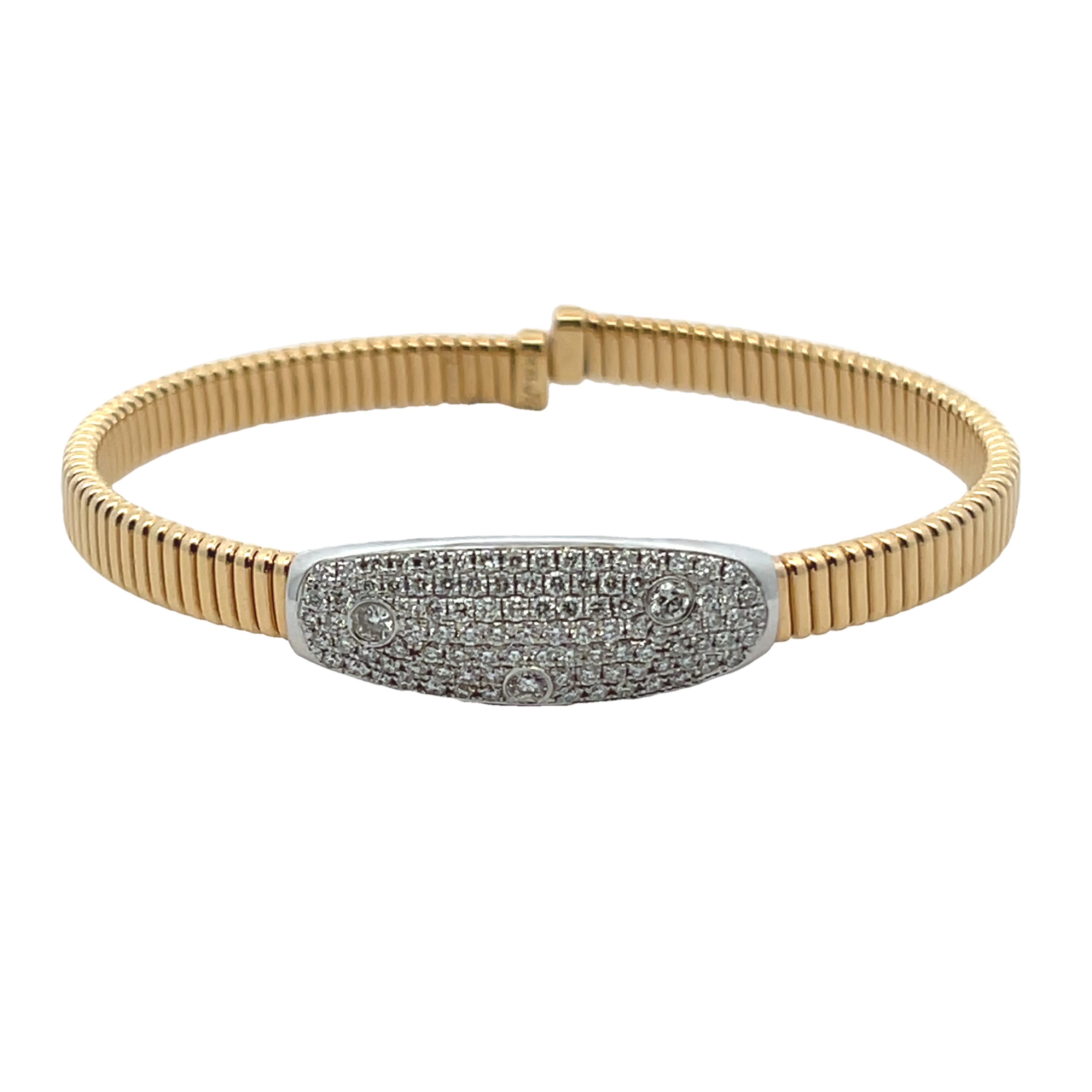 18k Yellow Gold Diamond Cuff Bracelet