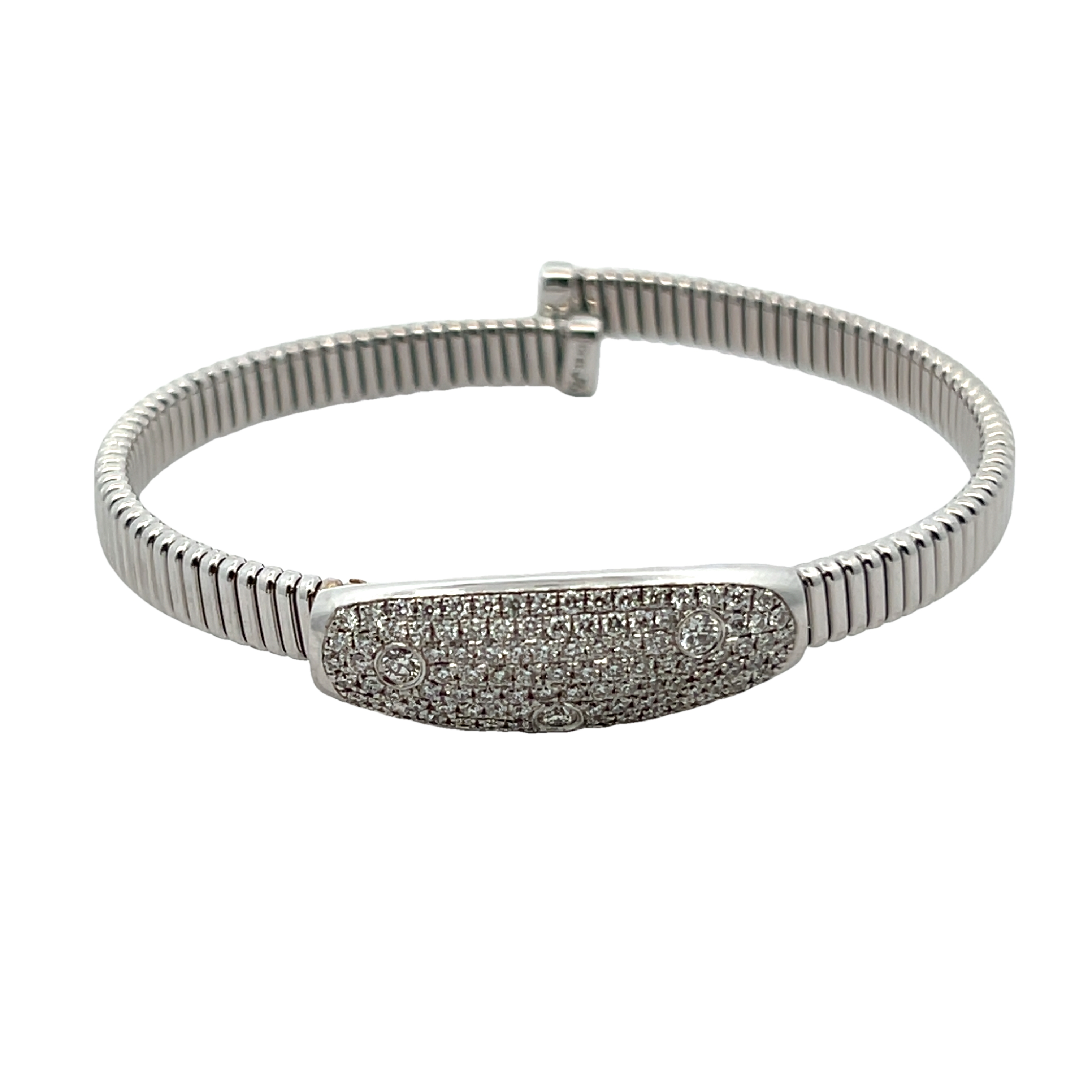 18k White Gold Diamond Cuff Bracelet