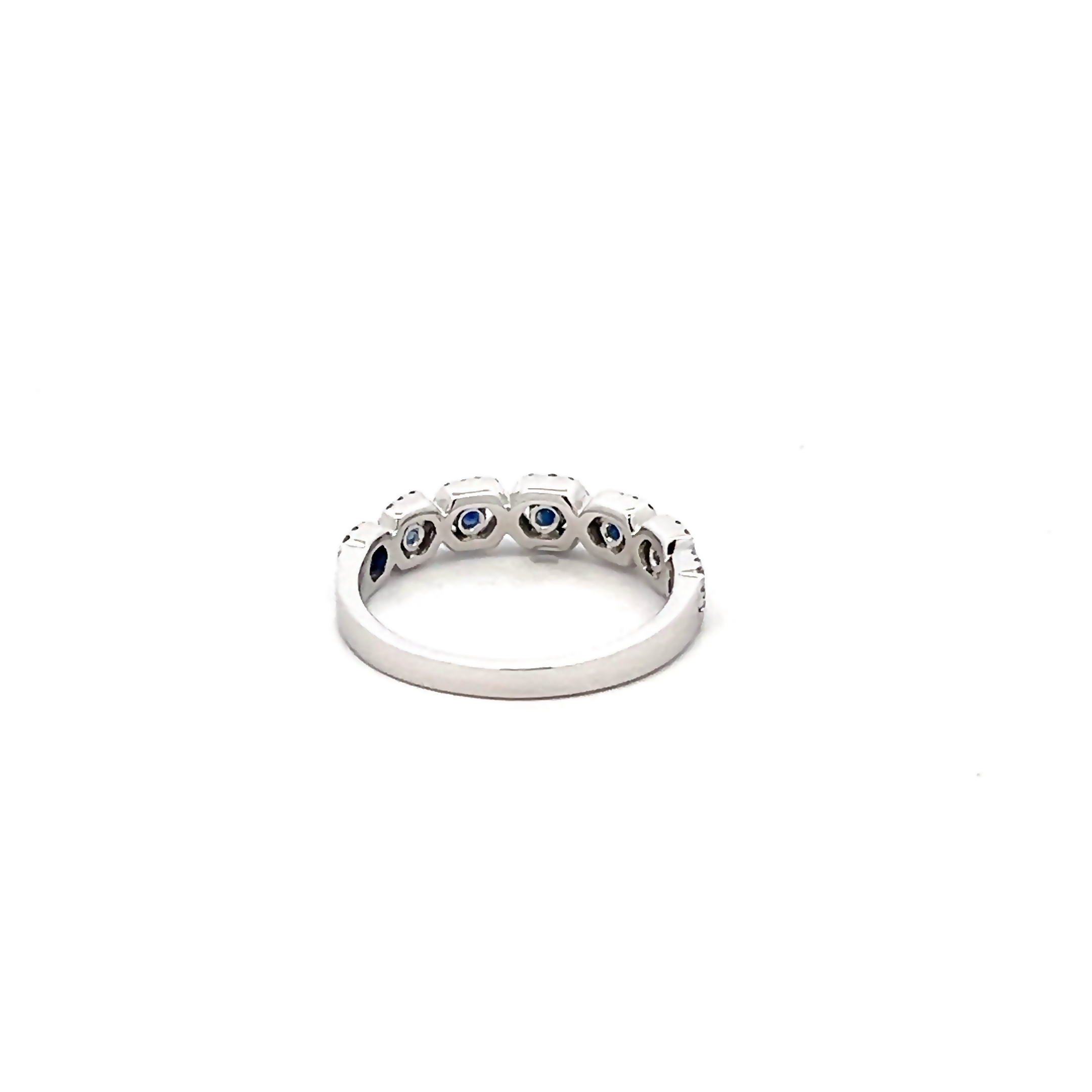 14k White Gold Sapphire And Diamond Halo Ring