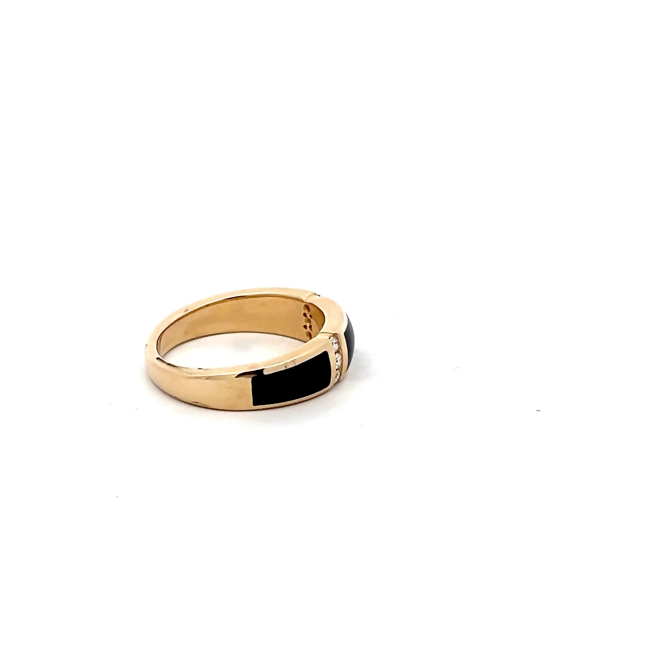 14k Yellow Gold Onyx Inlay Ring