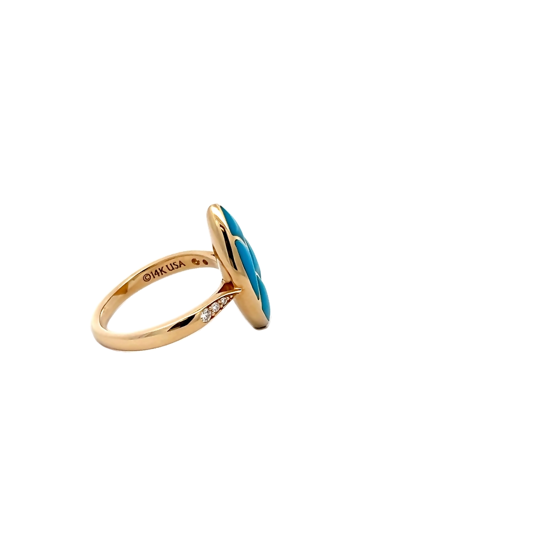 14k Yellow Gold Turquoise Ring