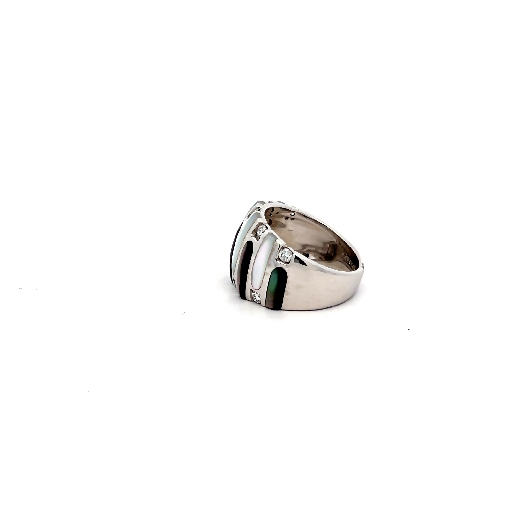 14k White Gold Mother Of Pearl Ring