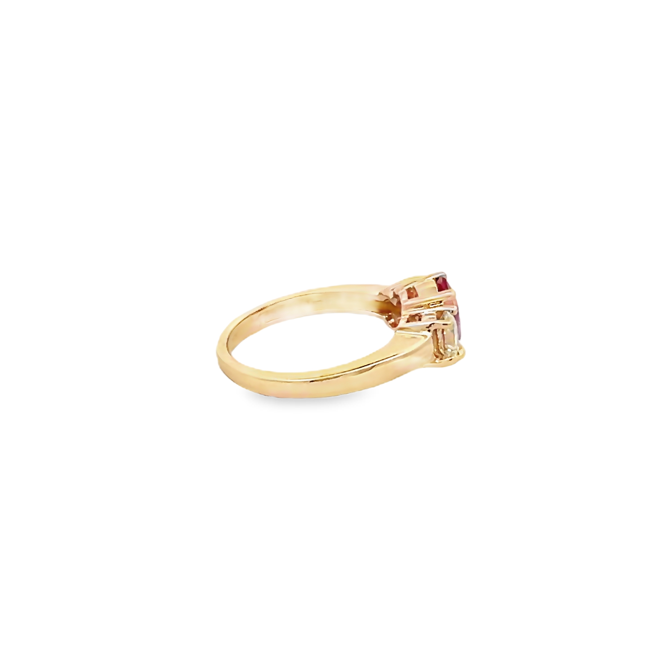 14k Yellow Gold Ruby And Diamond Ring