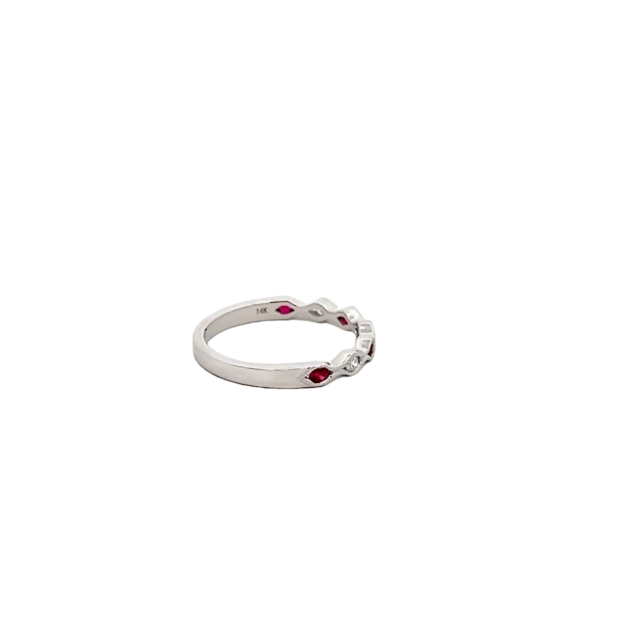 14k White Gold Ruby Fashion Ring