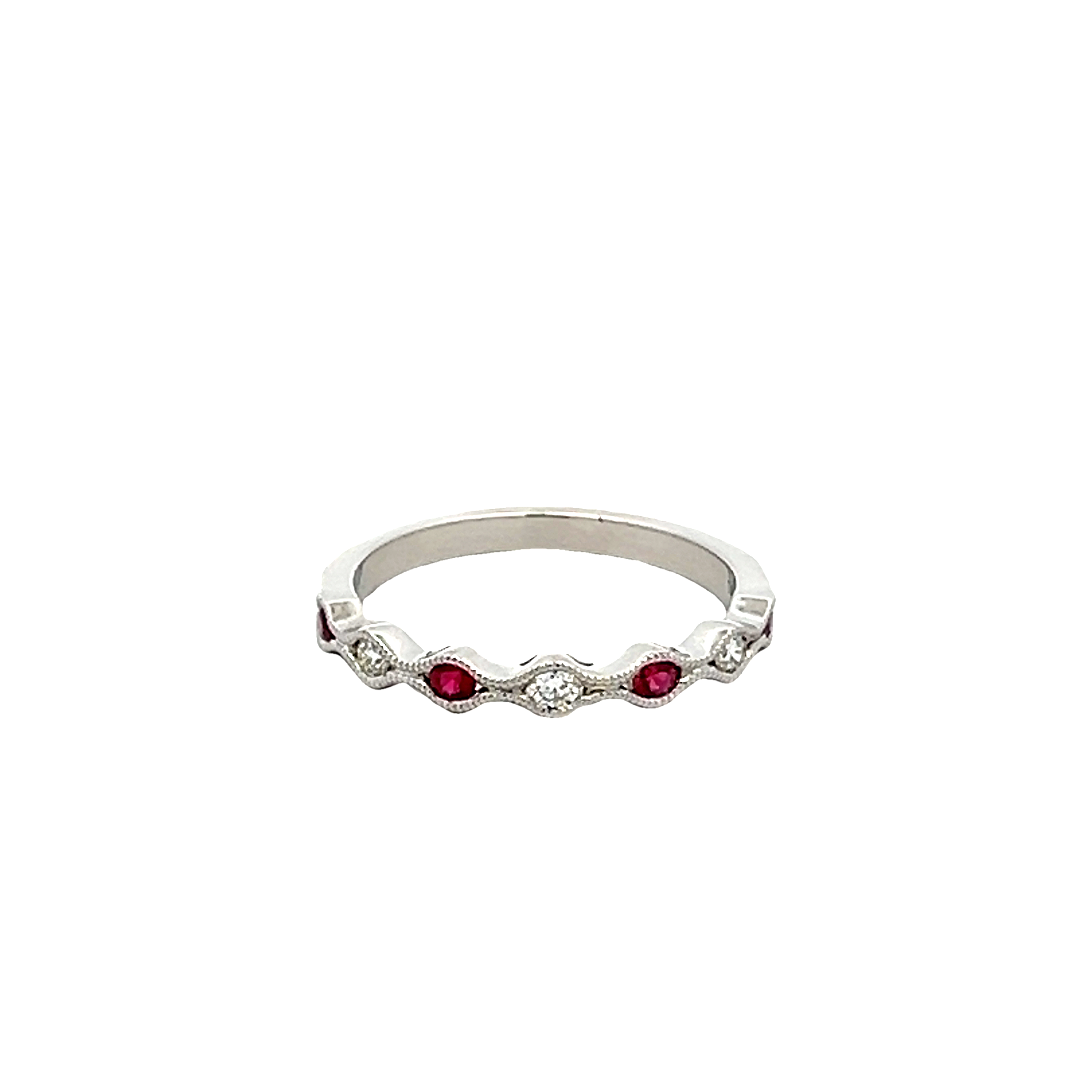 14k White Gold Ruby Fashion Ring