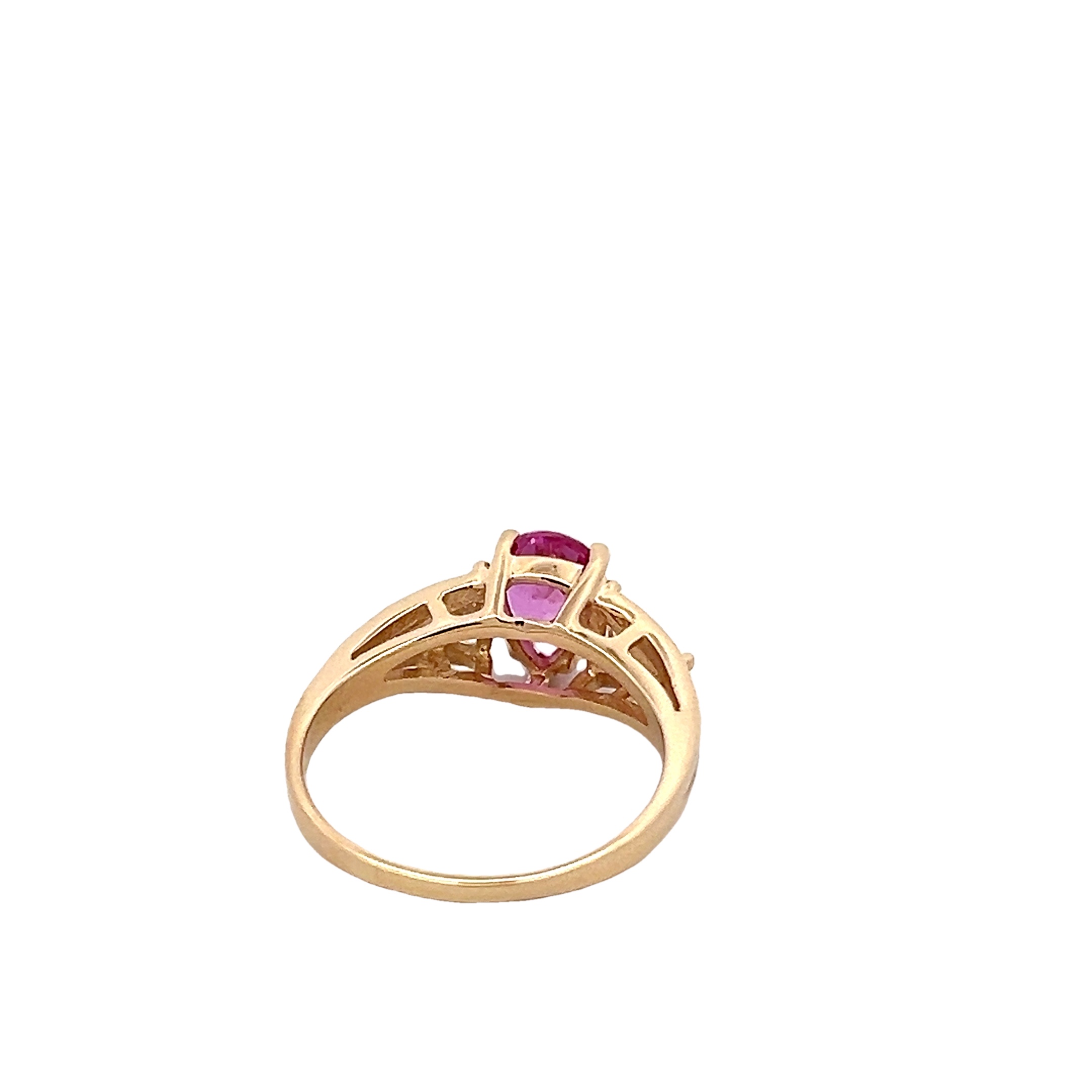 14k Pink Saphhire Diamond Ring