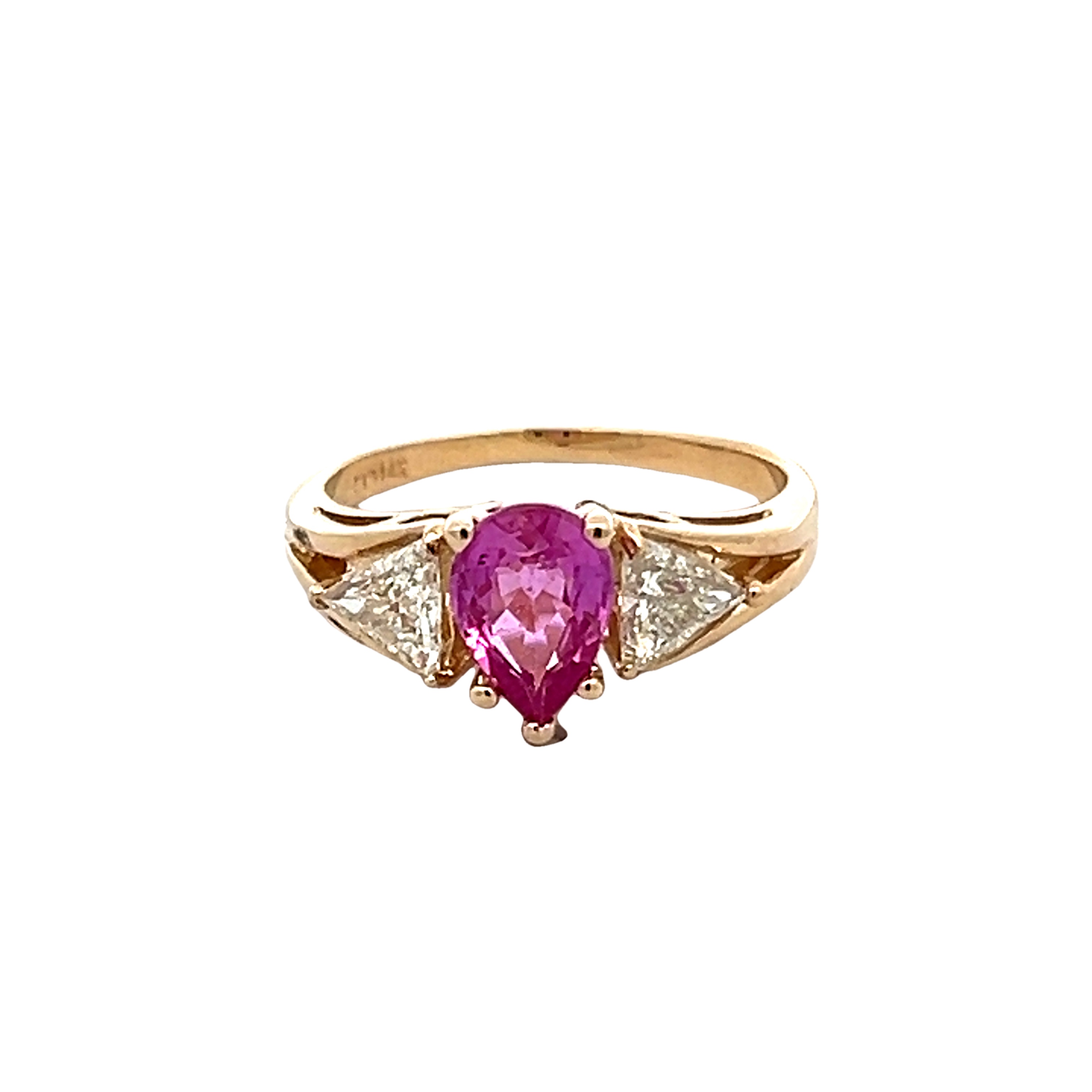 14k Pink Saphhire Diamond Ring