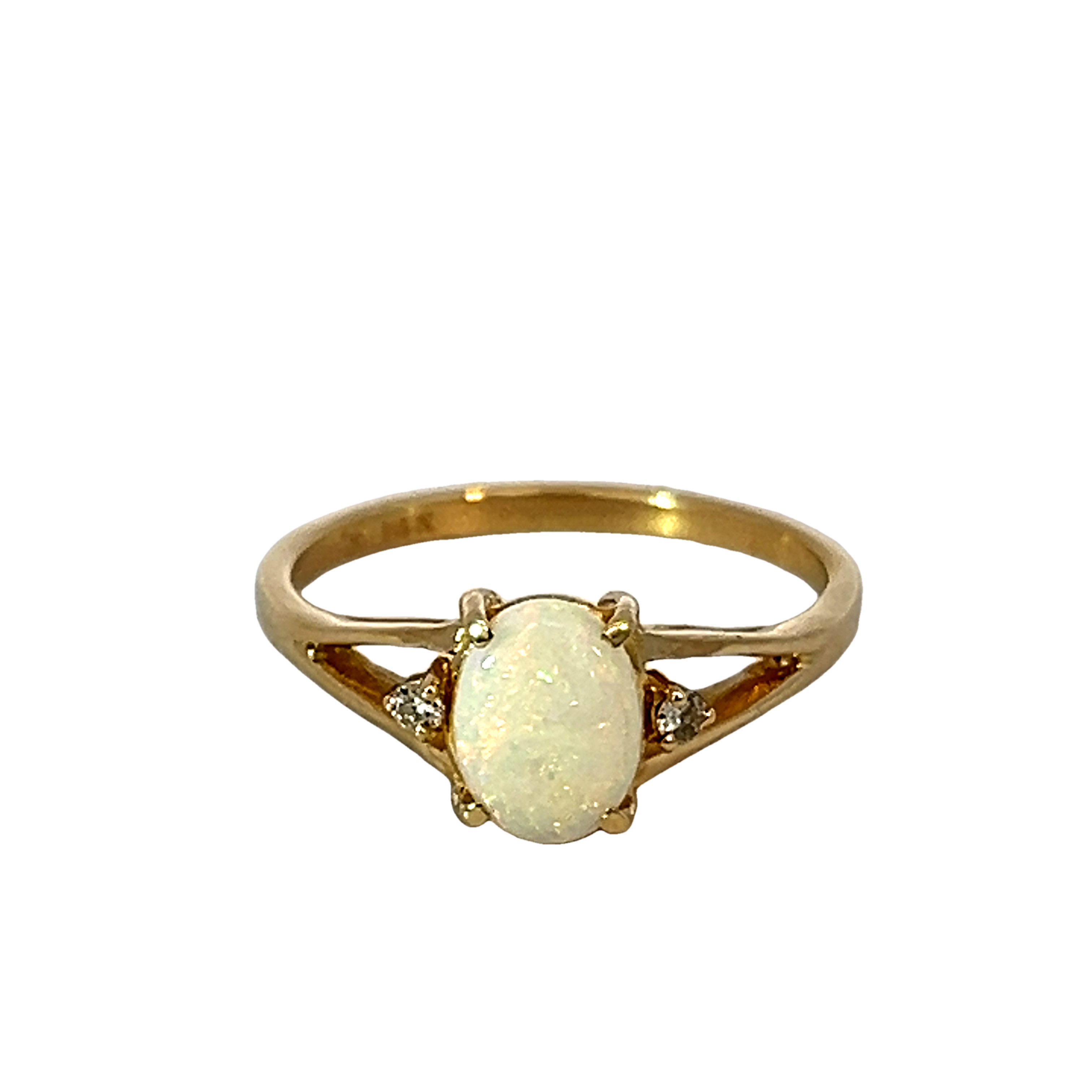 14k Yellow Gold Opal Fashion Ring