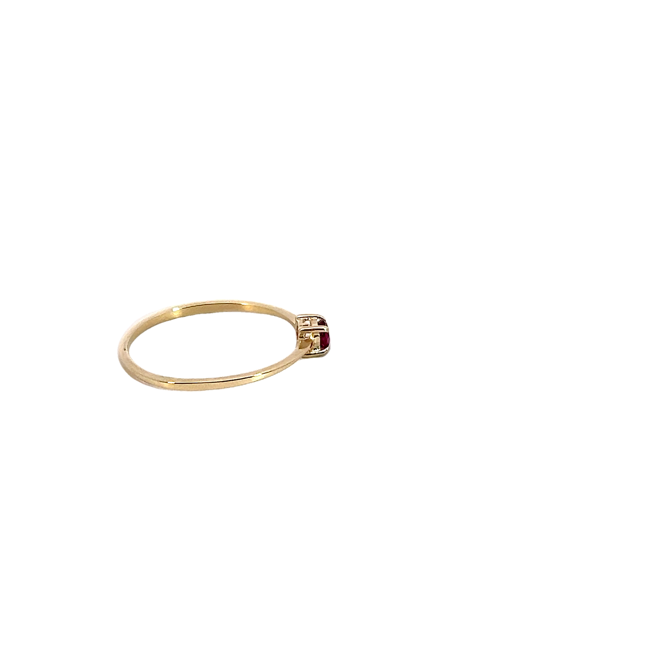 14k Yellow Gold Ruby Ring