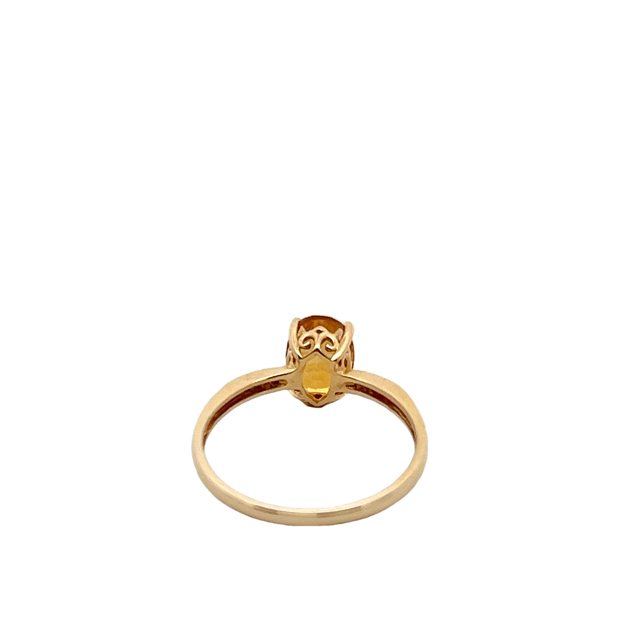 14k Yellow Gold Diamond And Citrine Ring