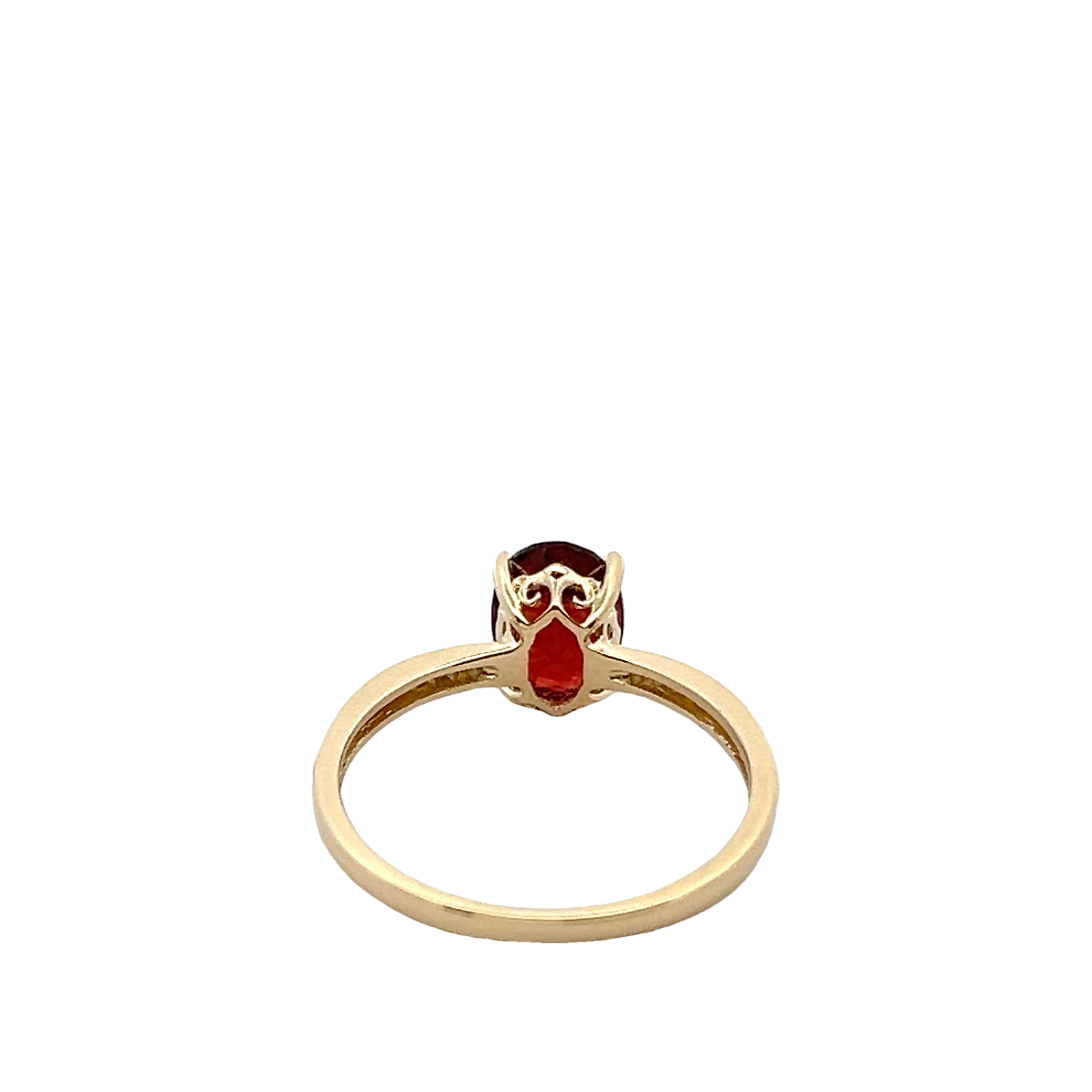 14k Yellow Gold Diamond And Garnet Ring