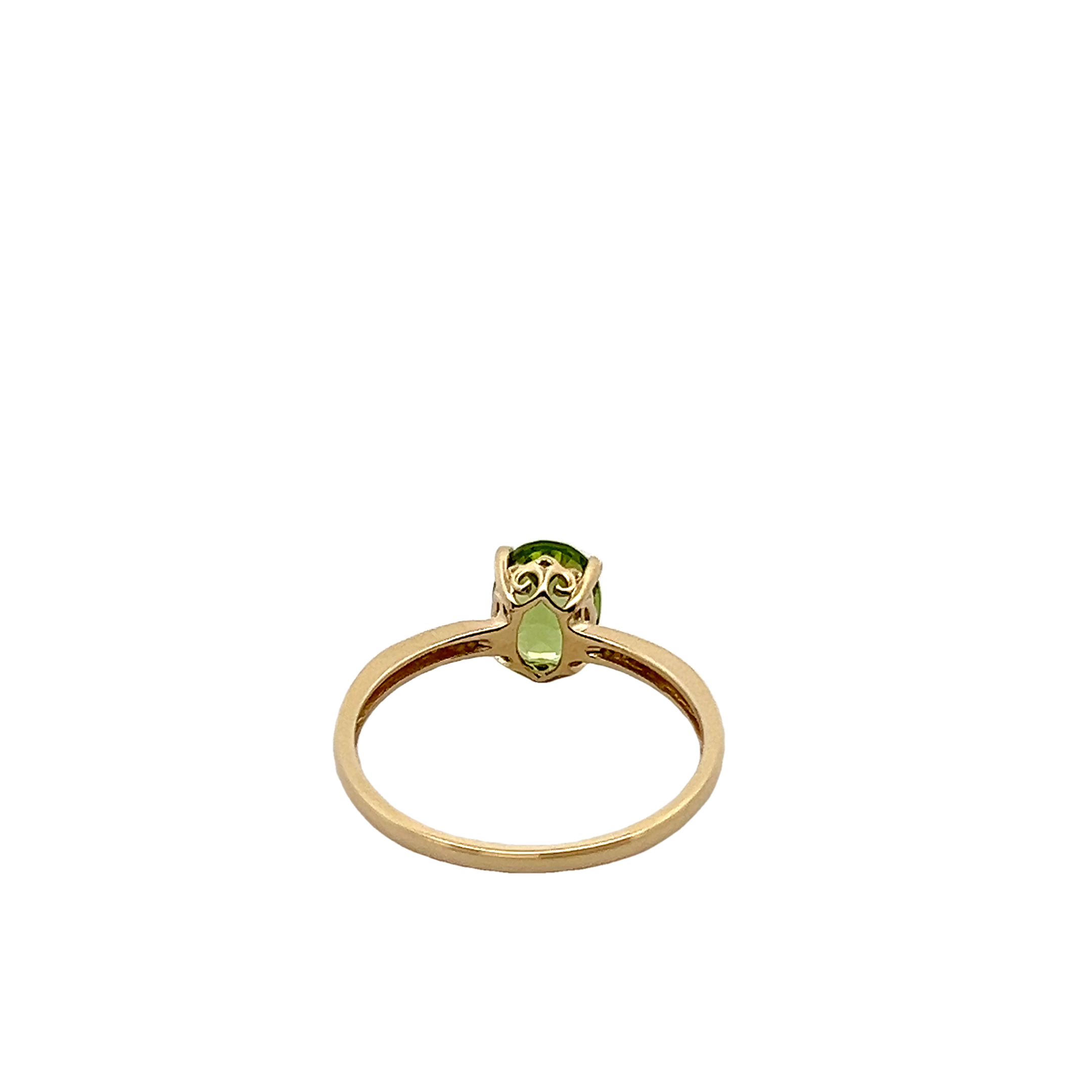 14k Yellow Gold Diamond And Peridot Ring