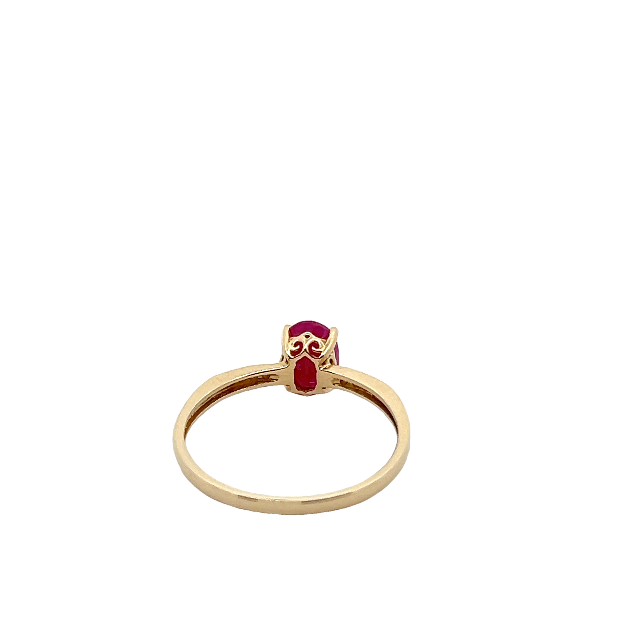 14k Yellow Gold Diamond And Ruby Ring