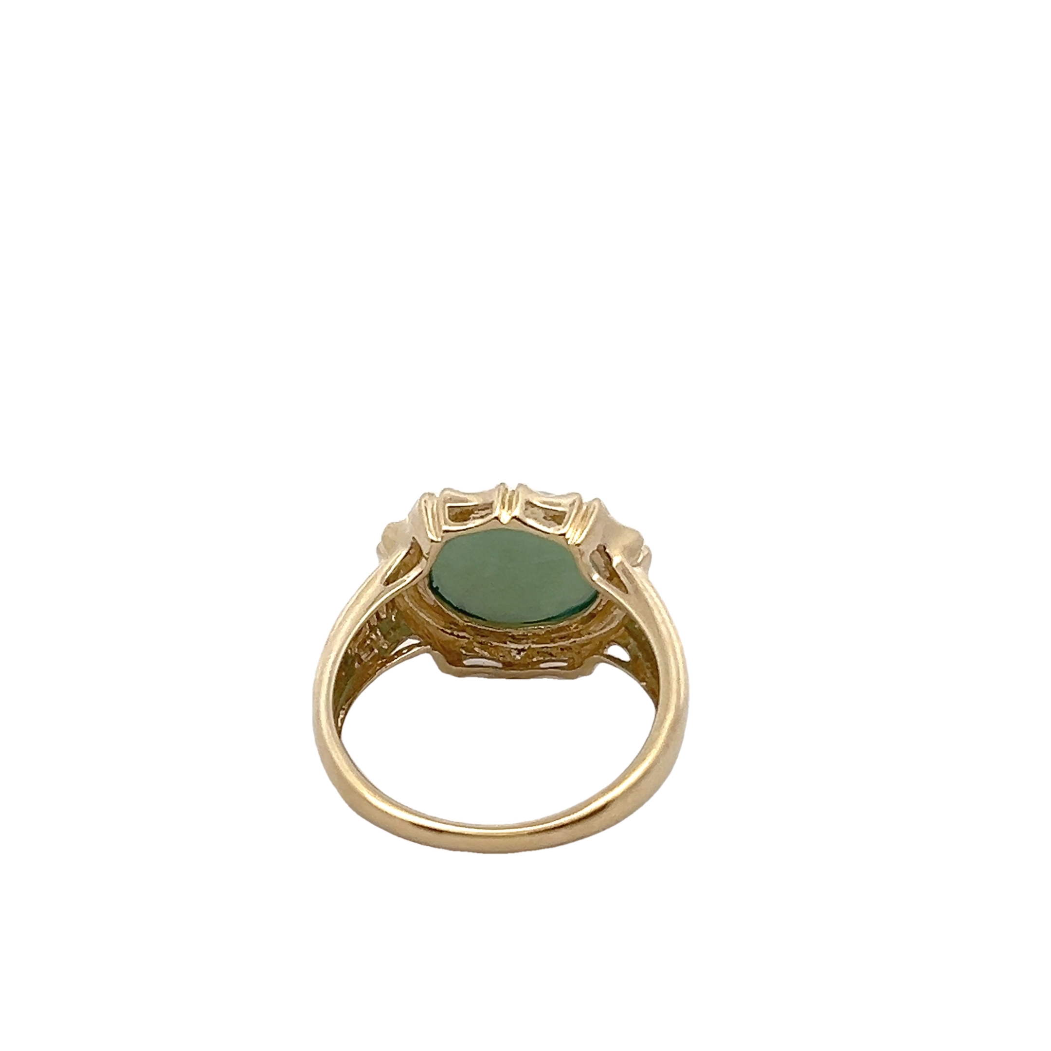 14k Yellow Gold Cab Jadeite Ring