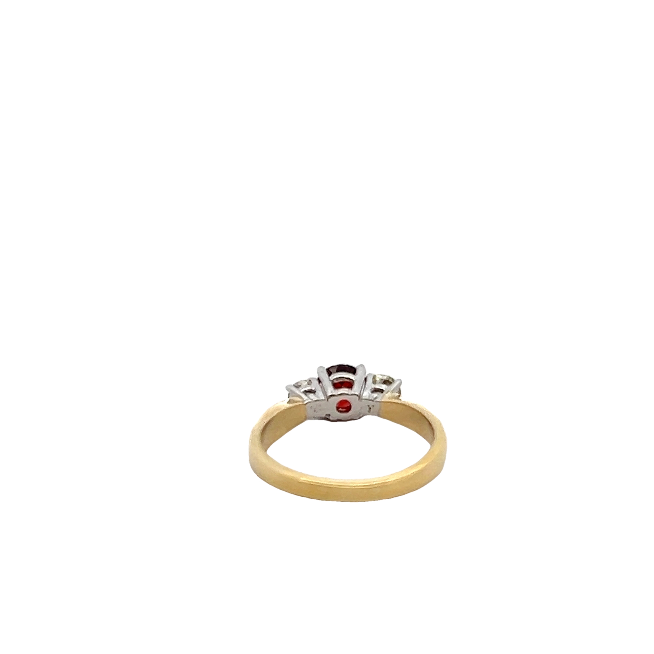 14k Yellow Gold Garnet And Diamond Ring