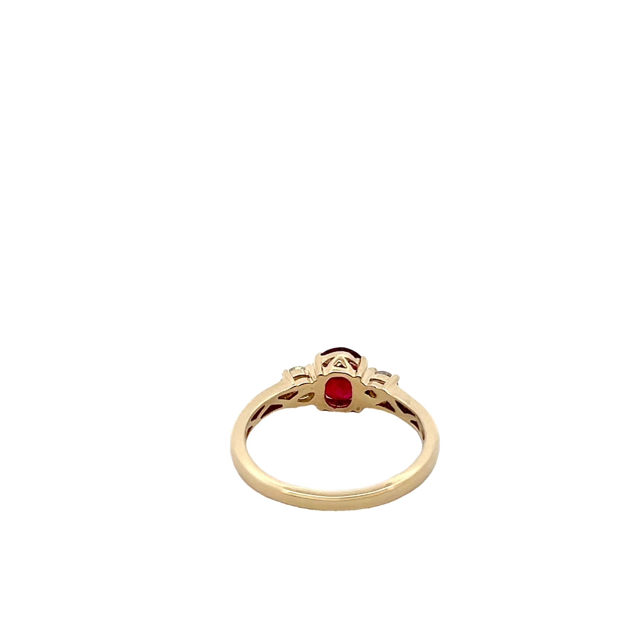 14k Yellow Gold Ruby And Diamond Ring