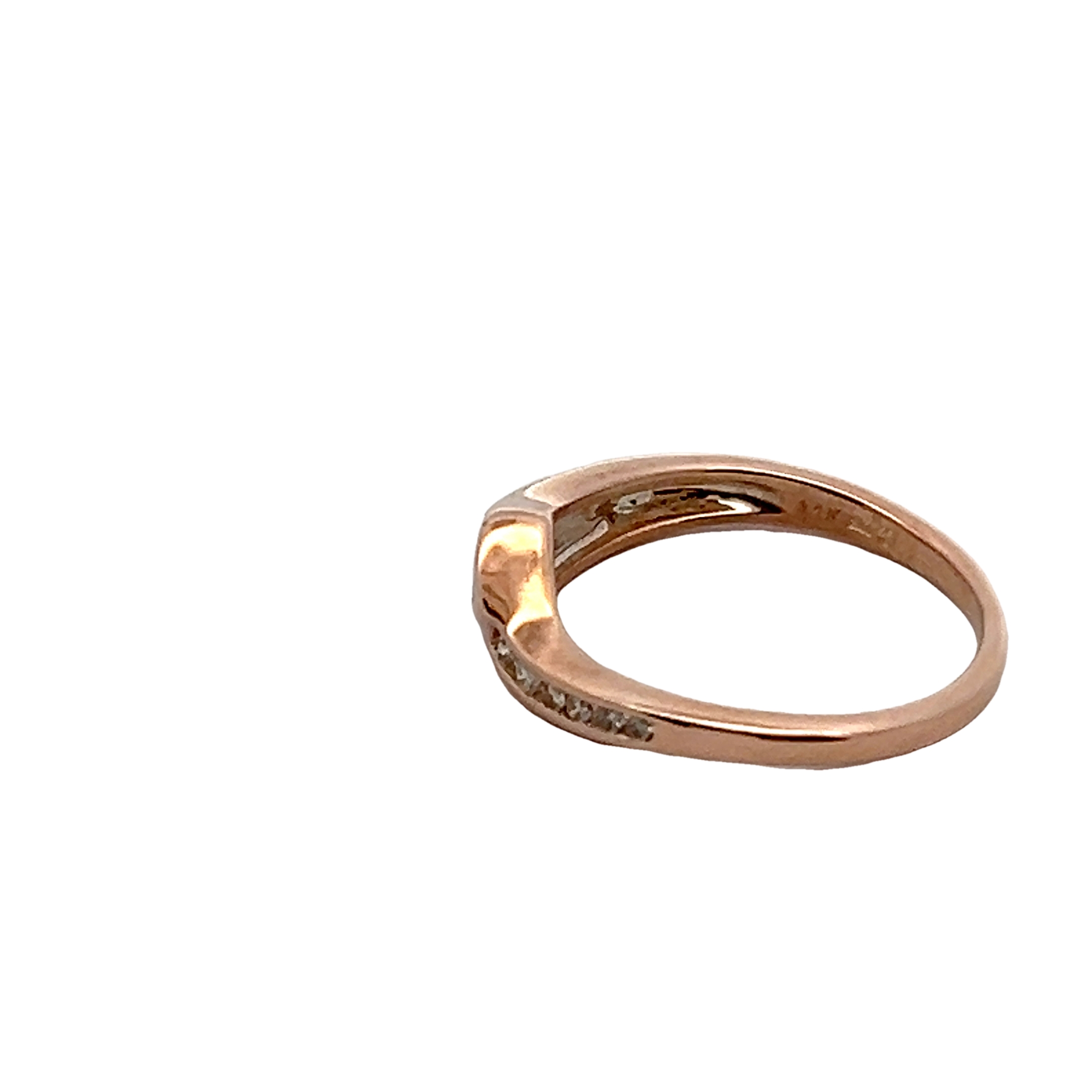 14k Rose Gold Mother Of Pearl And Diamond Ring