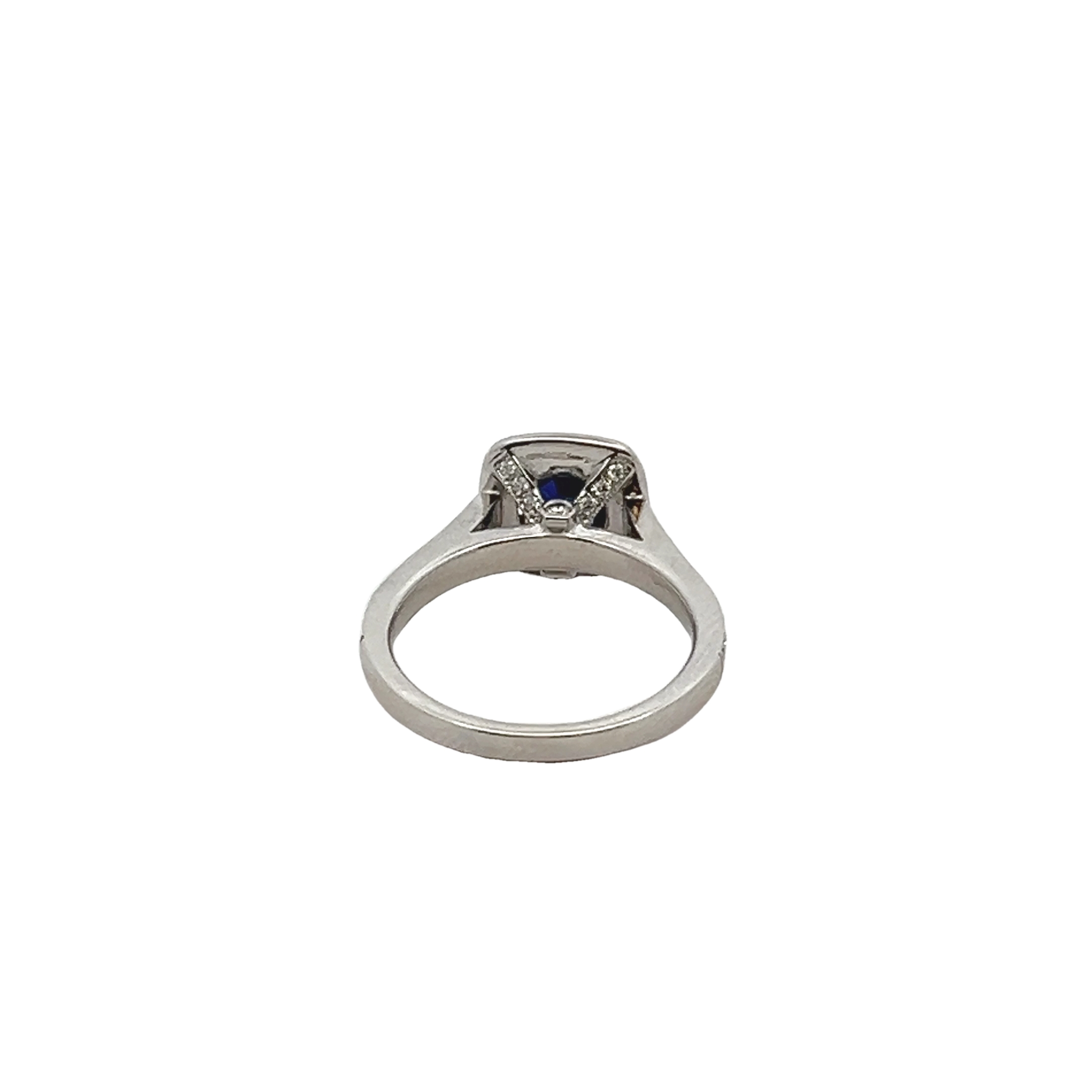 Platinum Sapphire And Diamond Ring