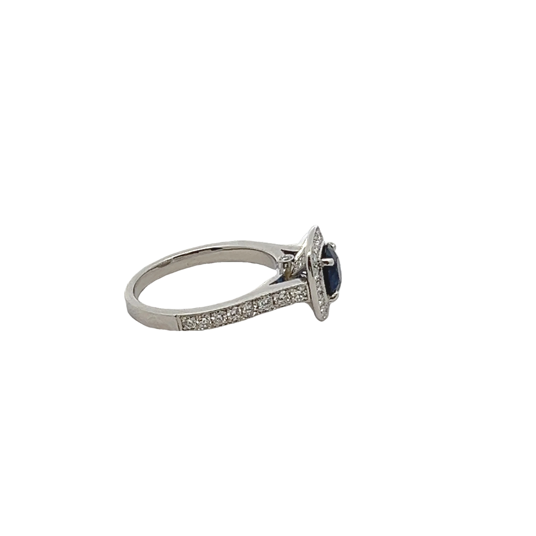 Platinum Sapphire And Diamond Ring