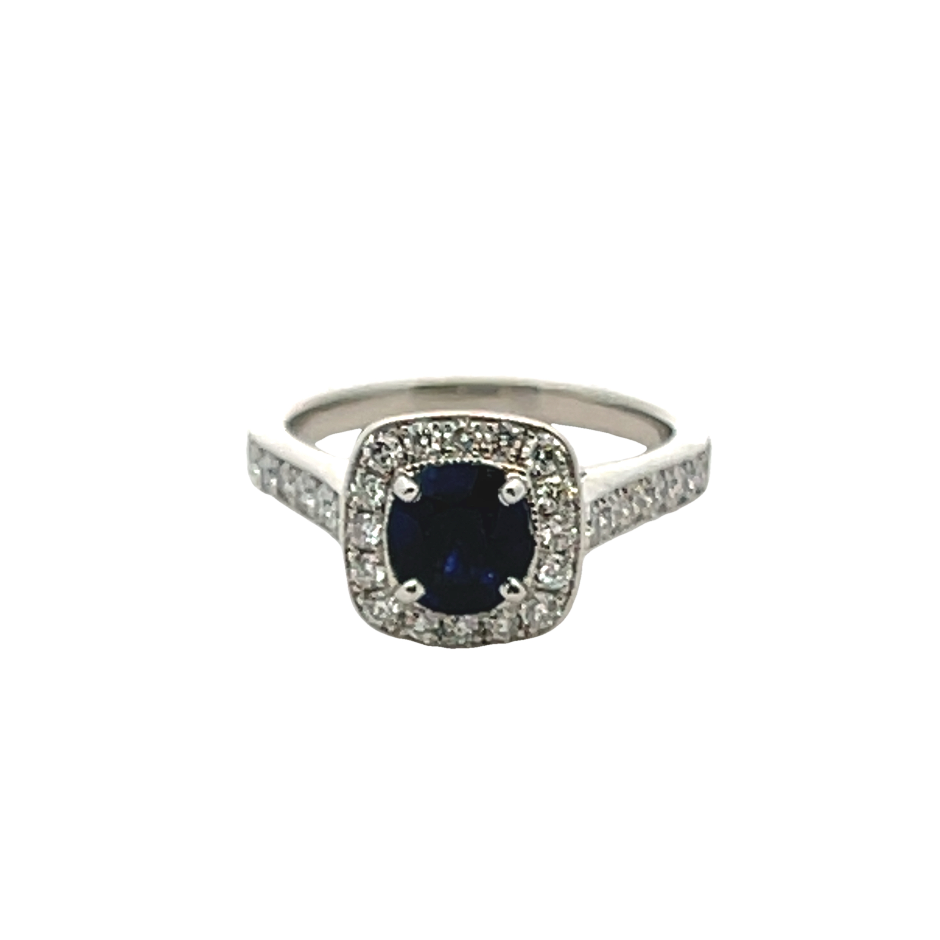 Platinum Sapphire And Diamond Ring