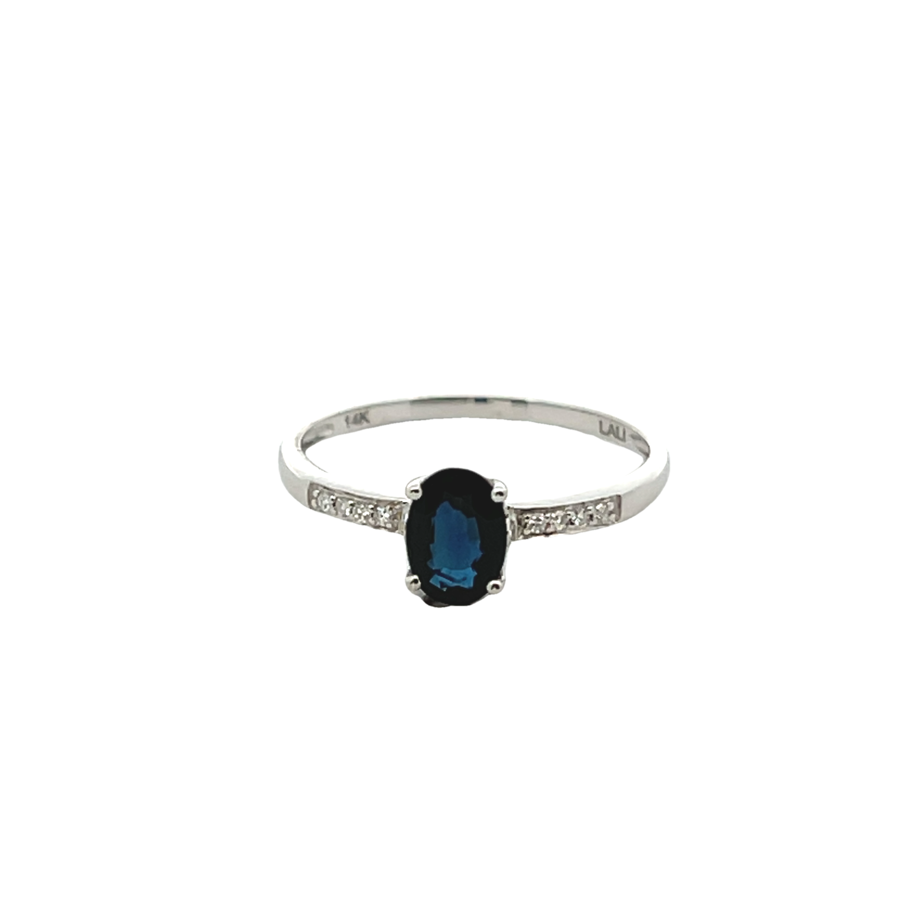 14k Yellow Gold Diamond And Sapphire Ring