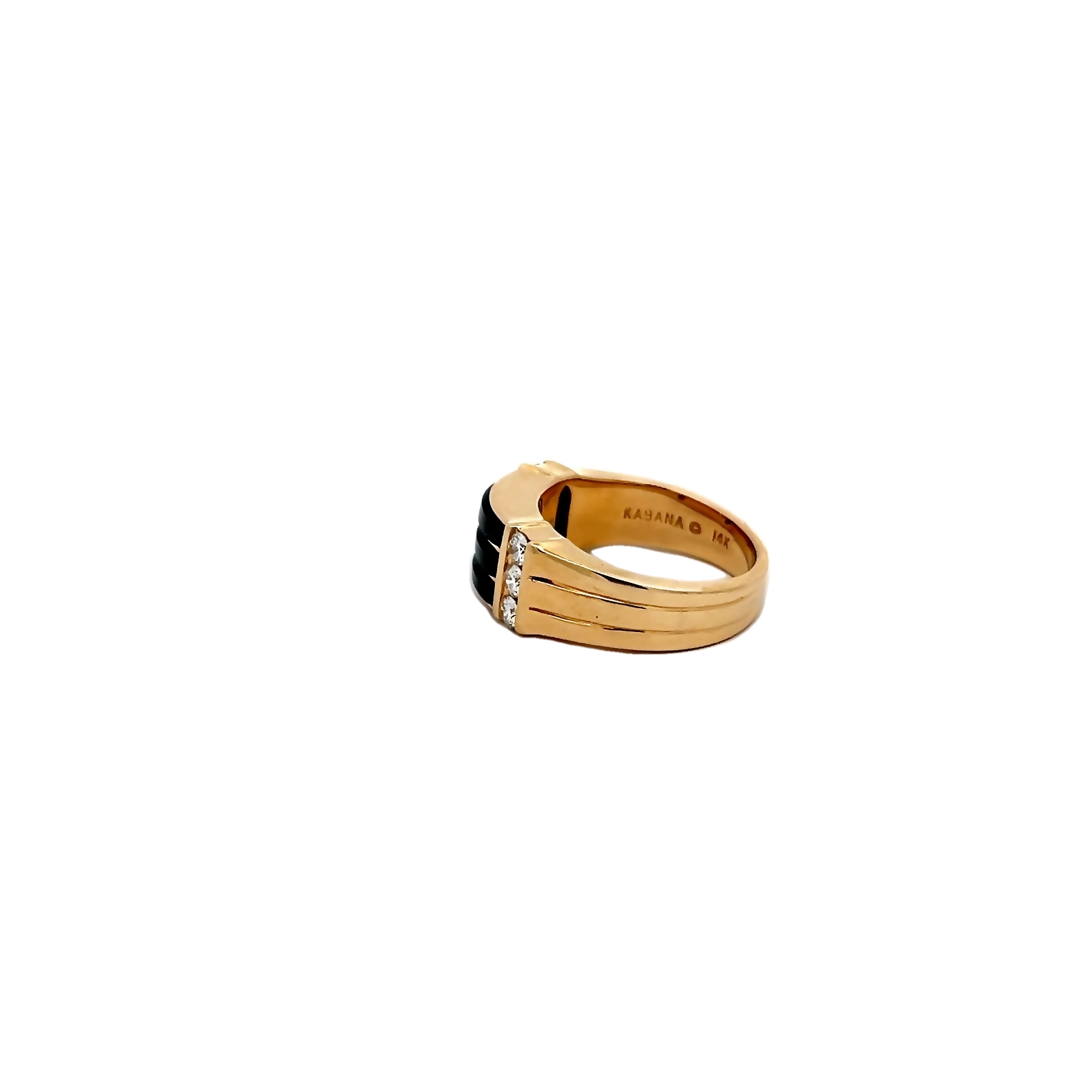 14k Yellow Gold Onyx Inlay Ring