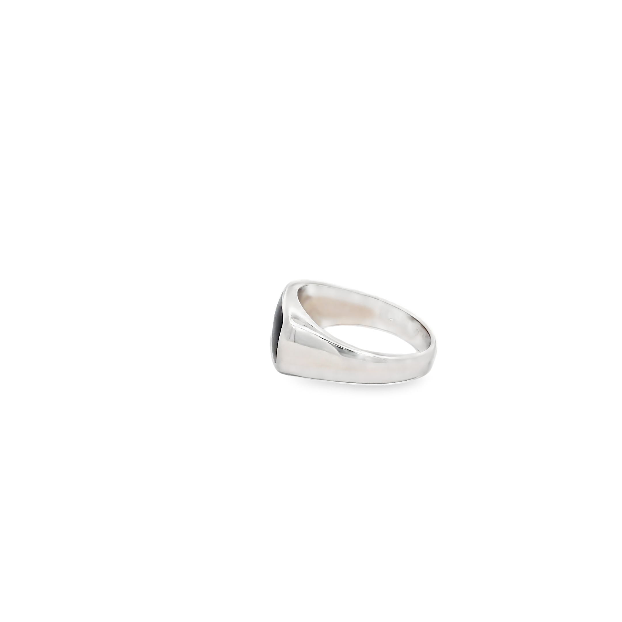 14k White Gold Black Mother Of Pearl Ring