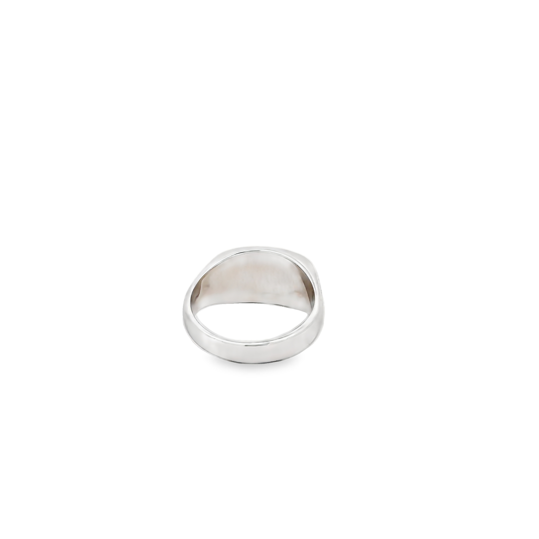 14k White Gold Black Mother Of Pearl Ring