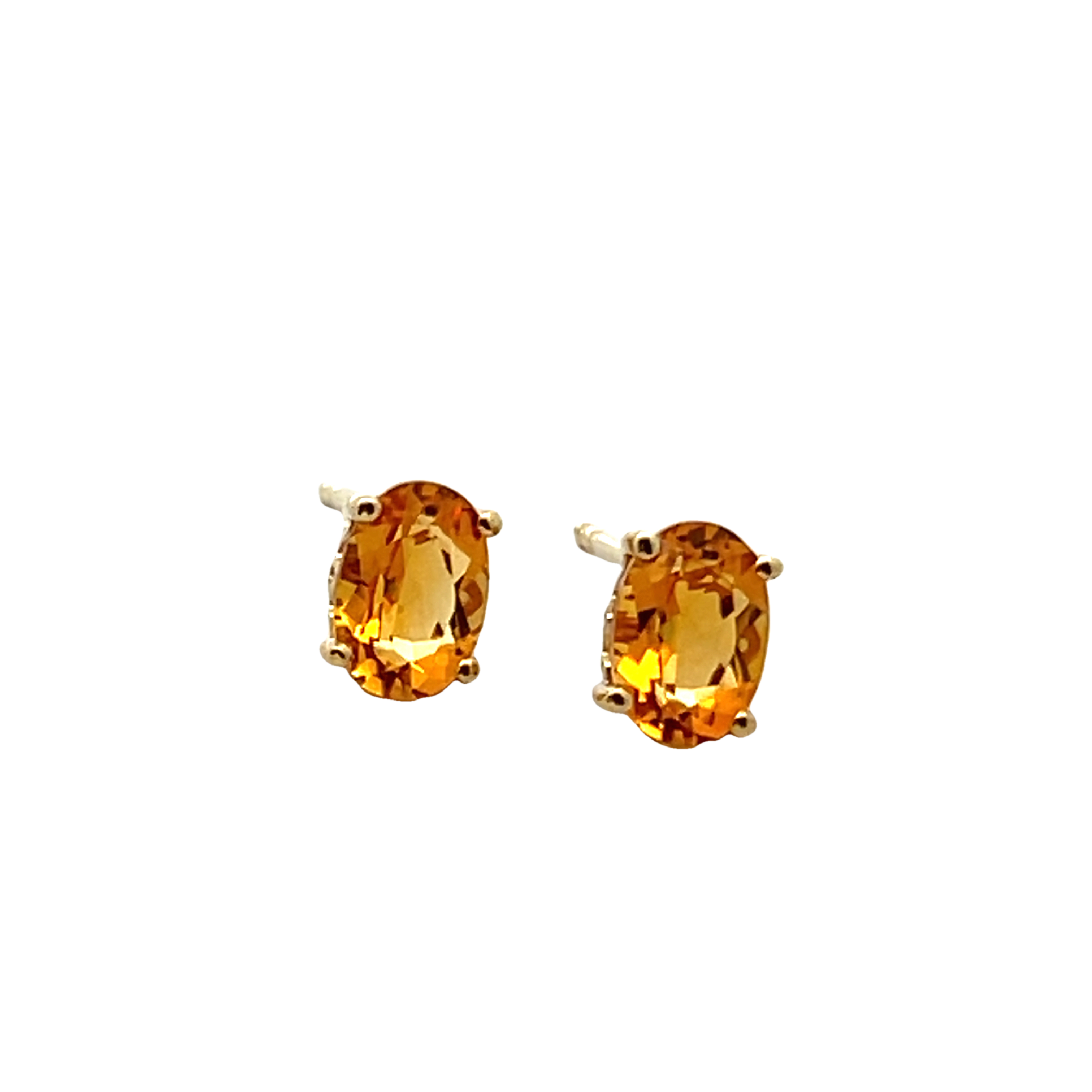 14k Yellow Gold Citrine Studs