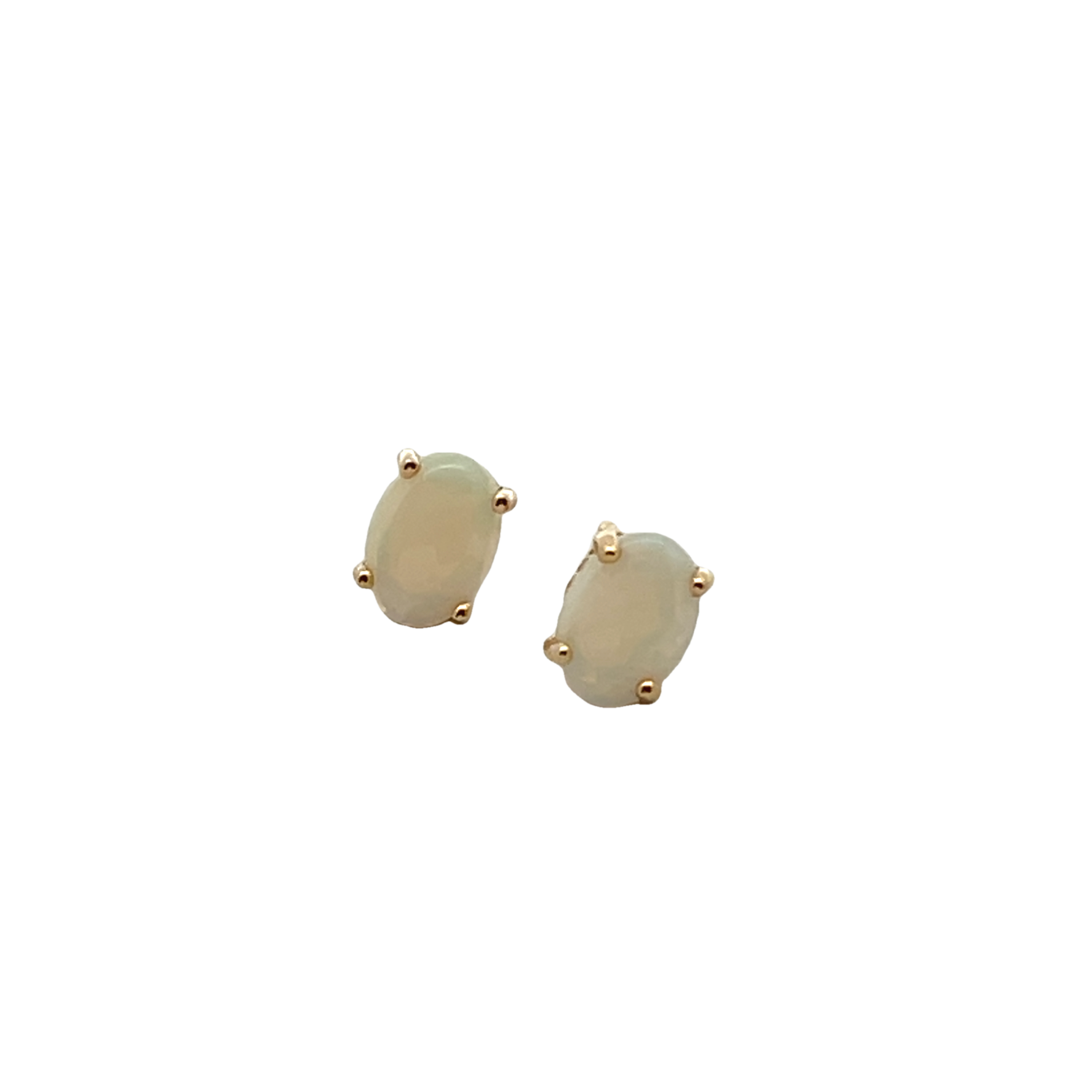 14k Yellow Gold Australian Opal Studs