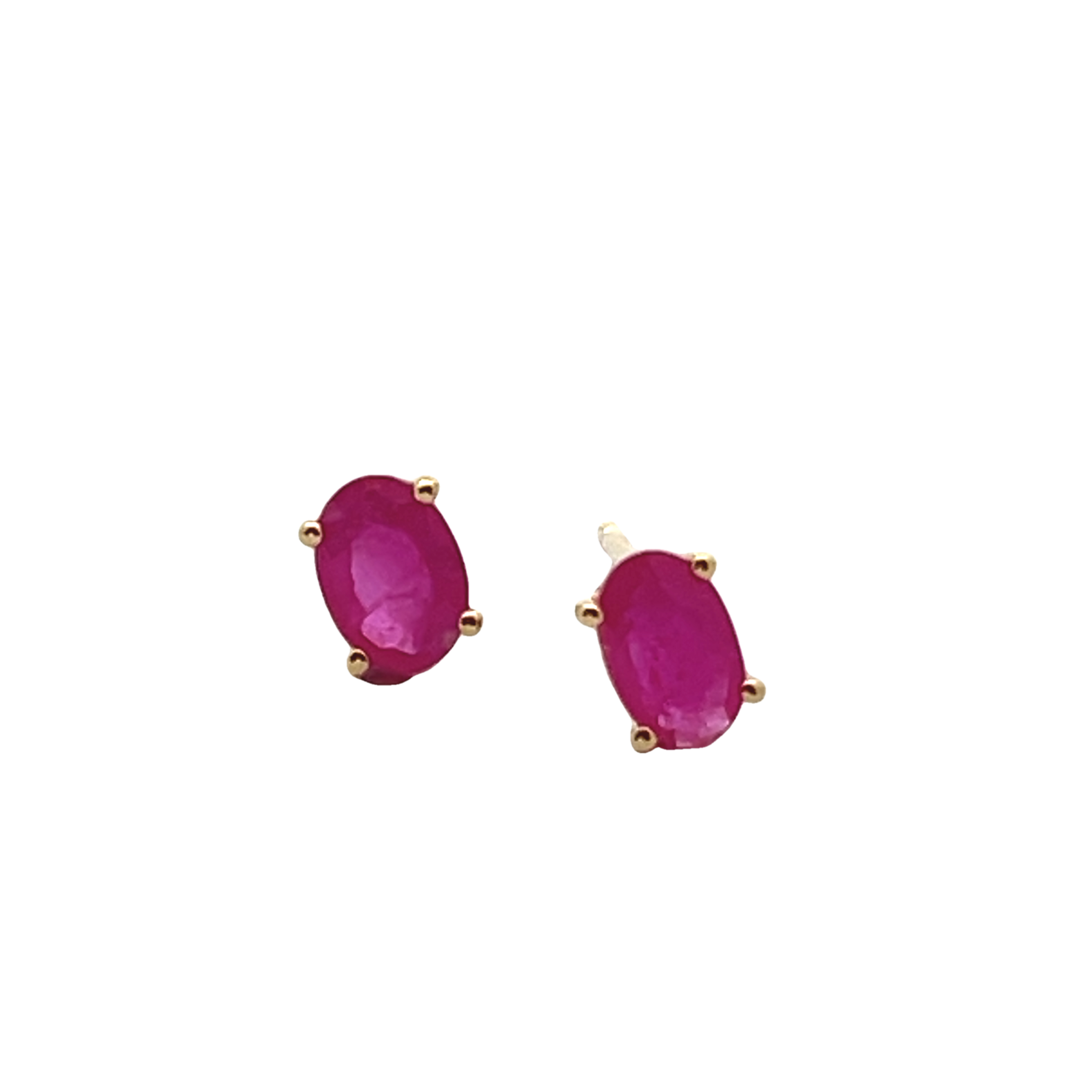 14k Yellow Gold Ruby Studs