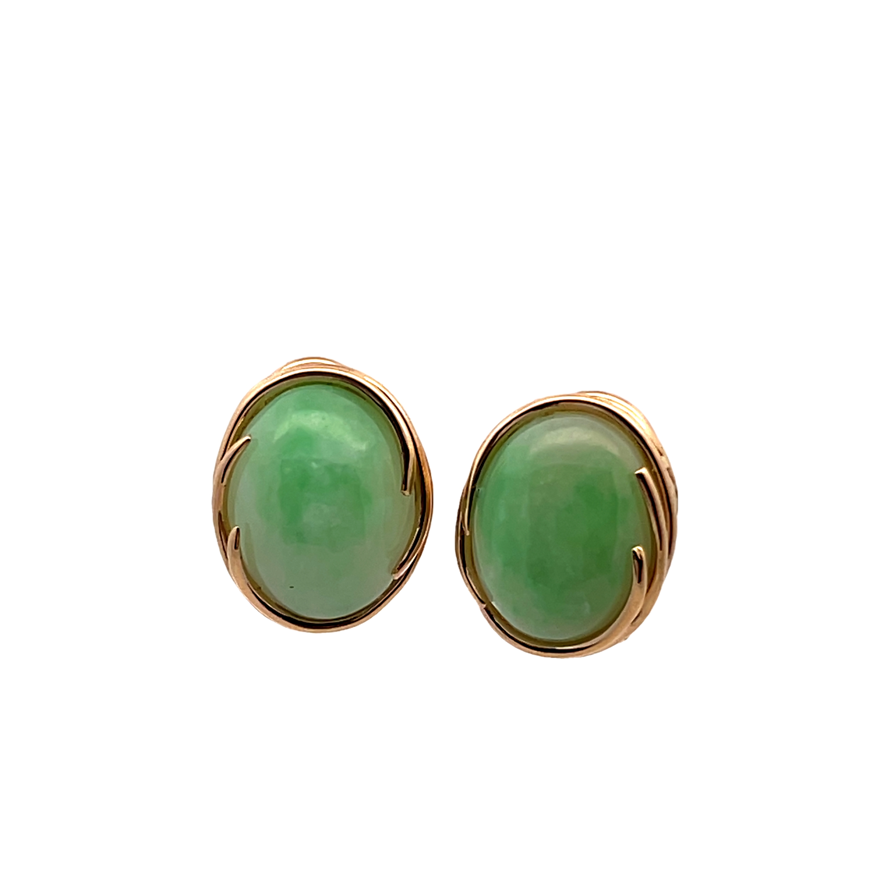 14k Yellow Gold Jadeite Earrings