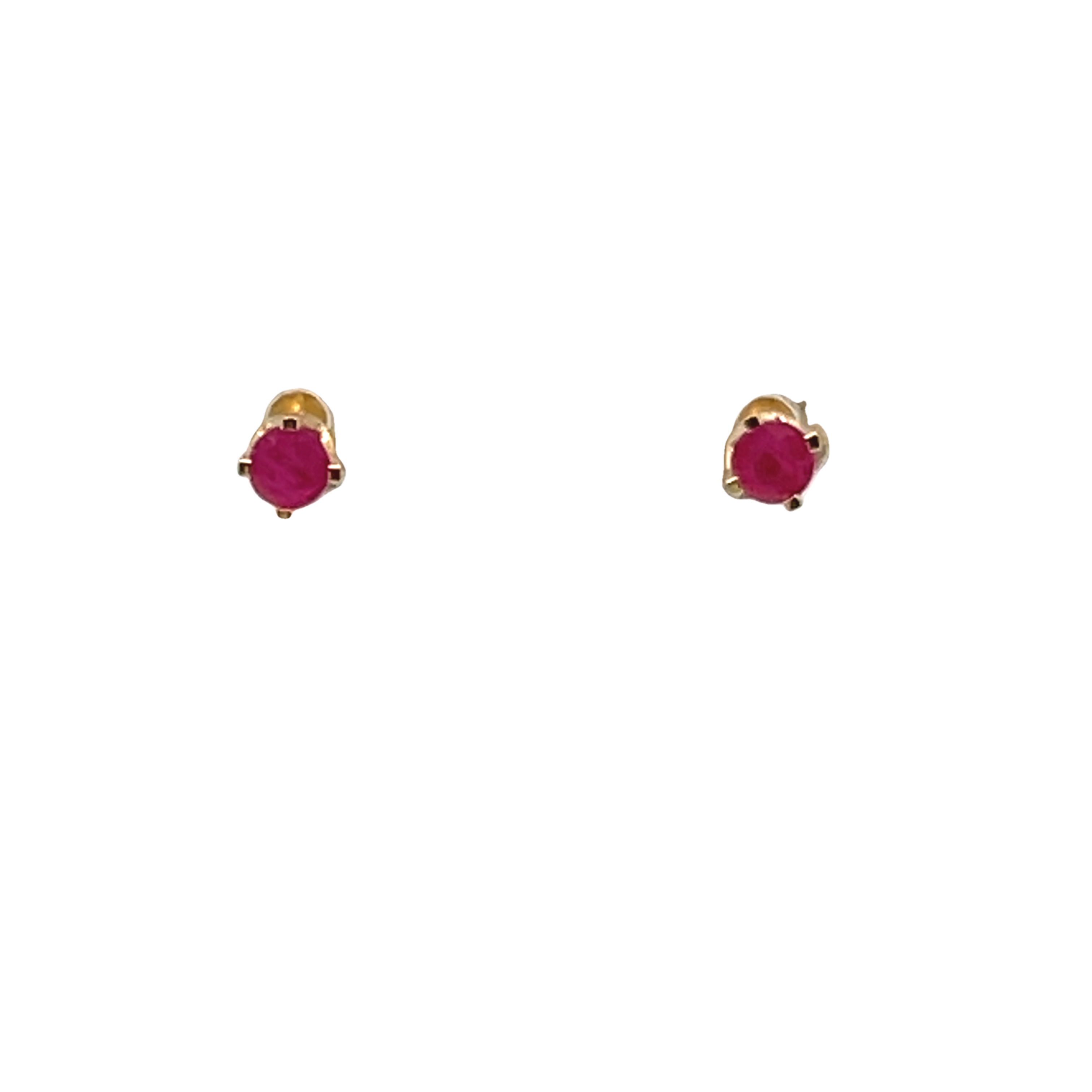 14k Yellow Gold Ruby Stud Earrings