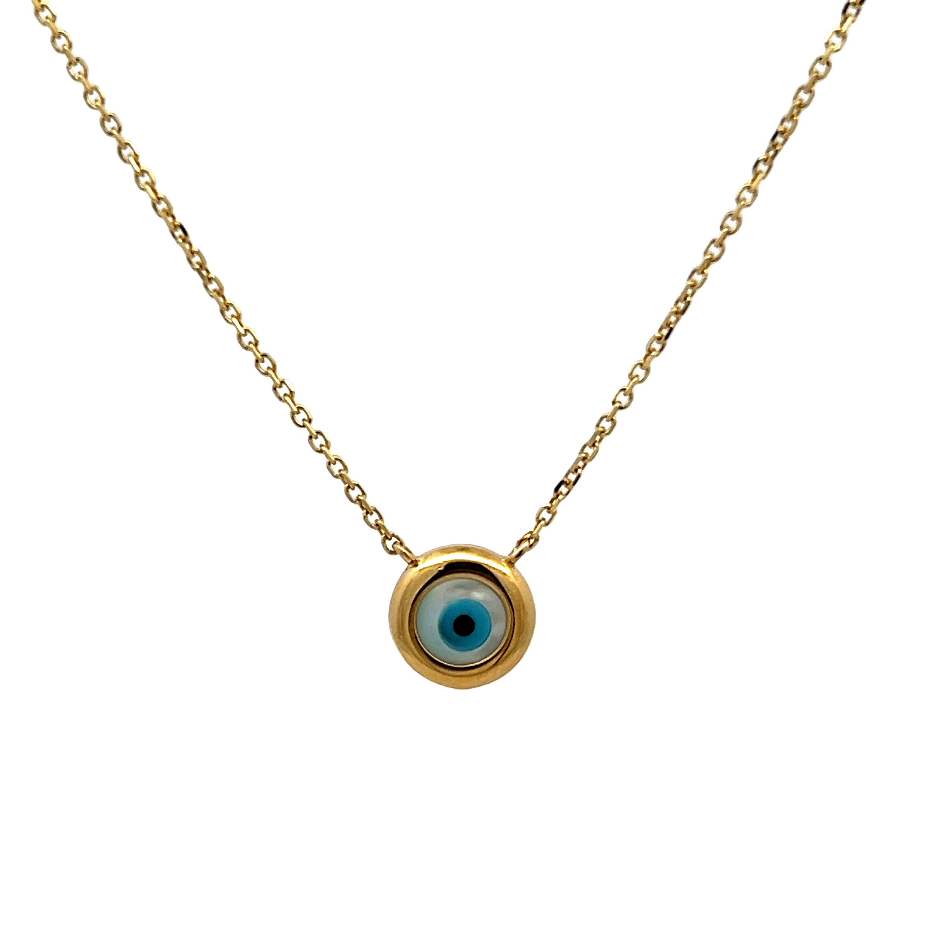 14k Gold Mother Of Pearl Eye Pendant