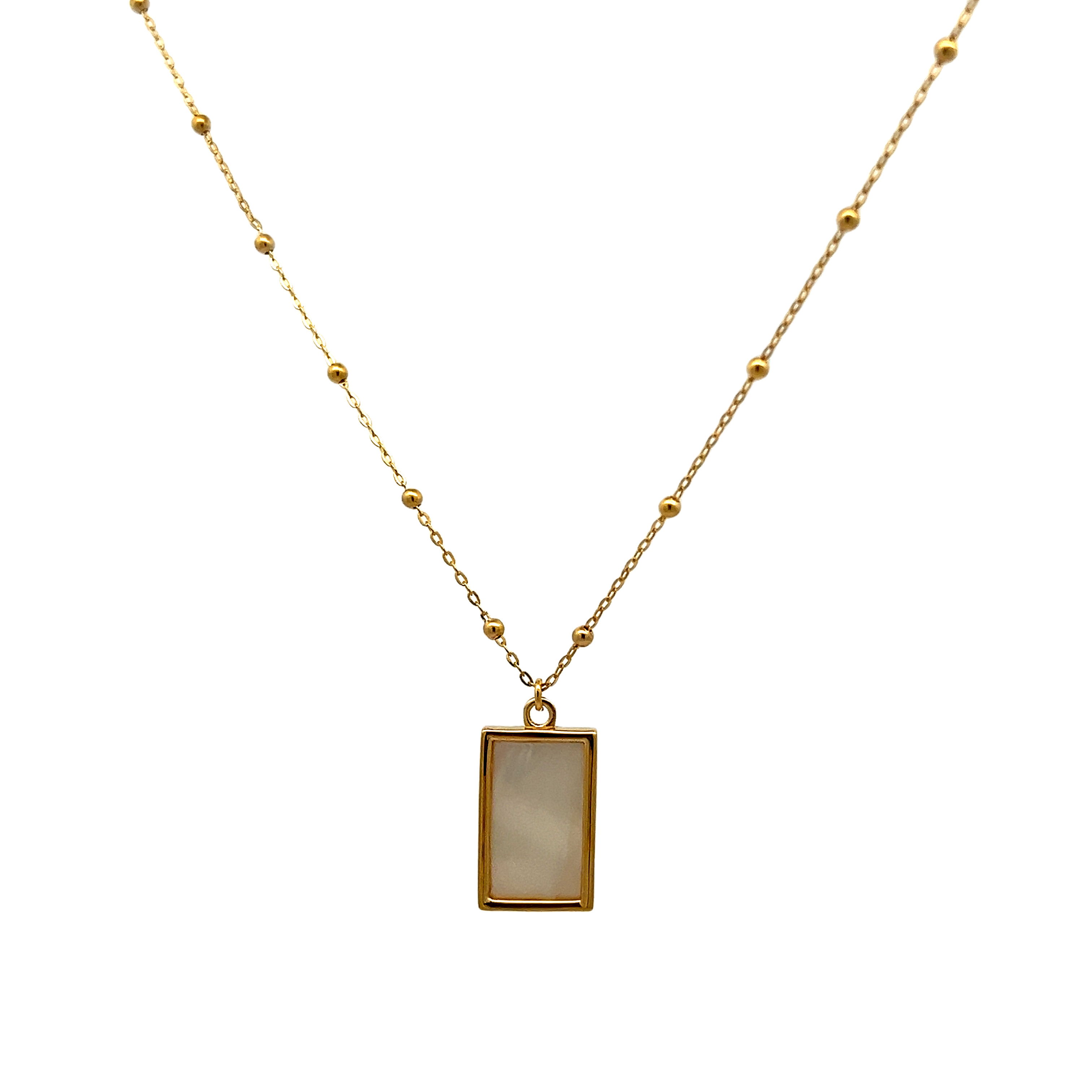 14k Gold Mother Of Pearl Charm Pendant