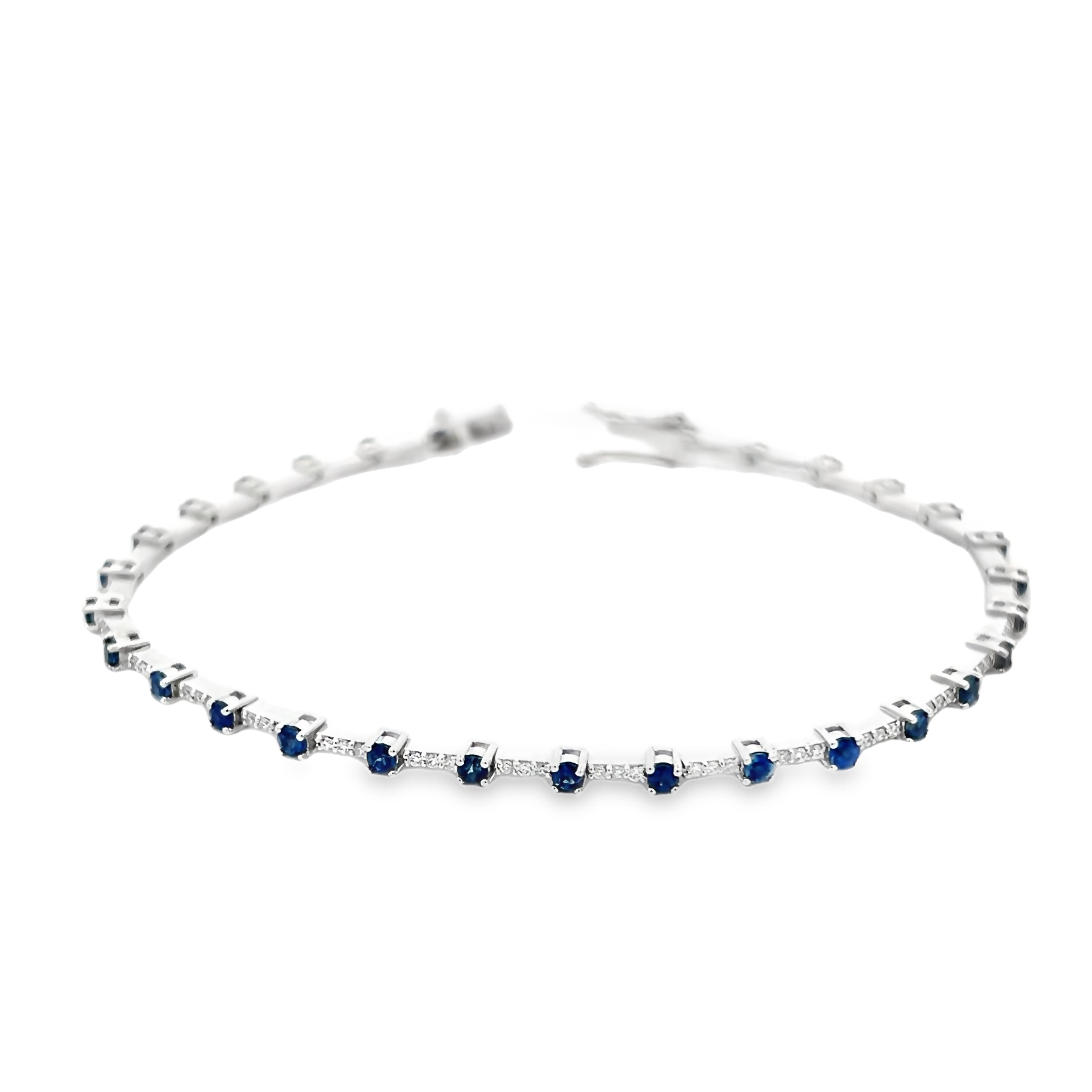 14k Diamond Sapphire Bracelet