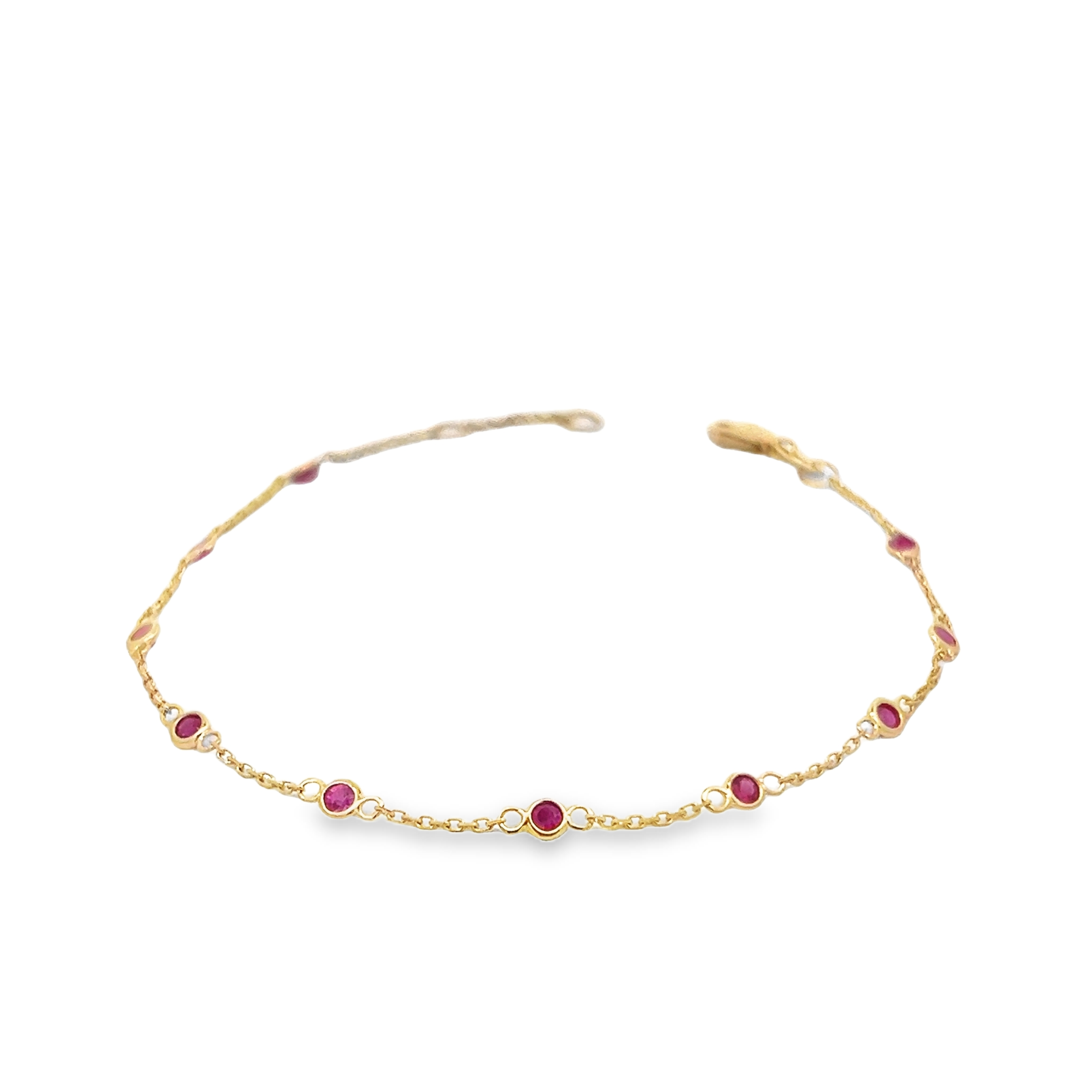 14k Yellow Gold Ruby Bracelet